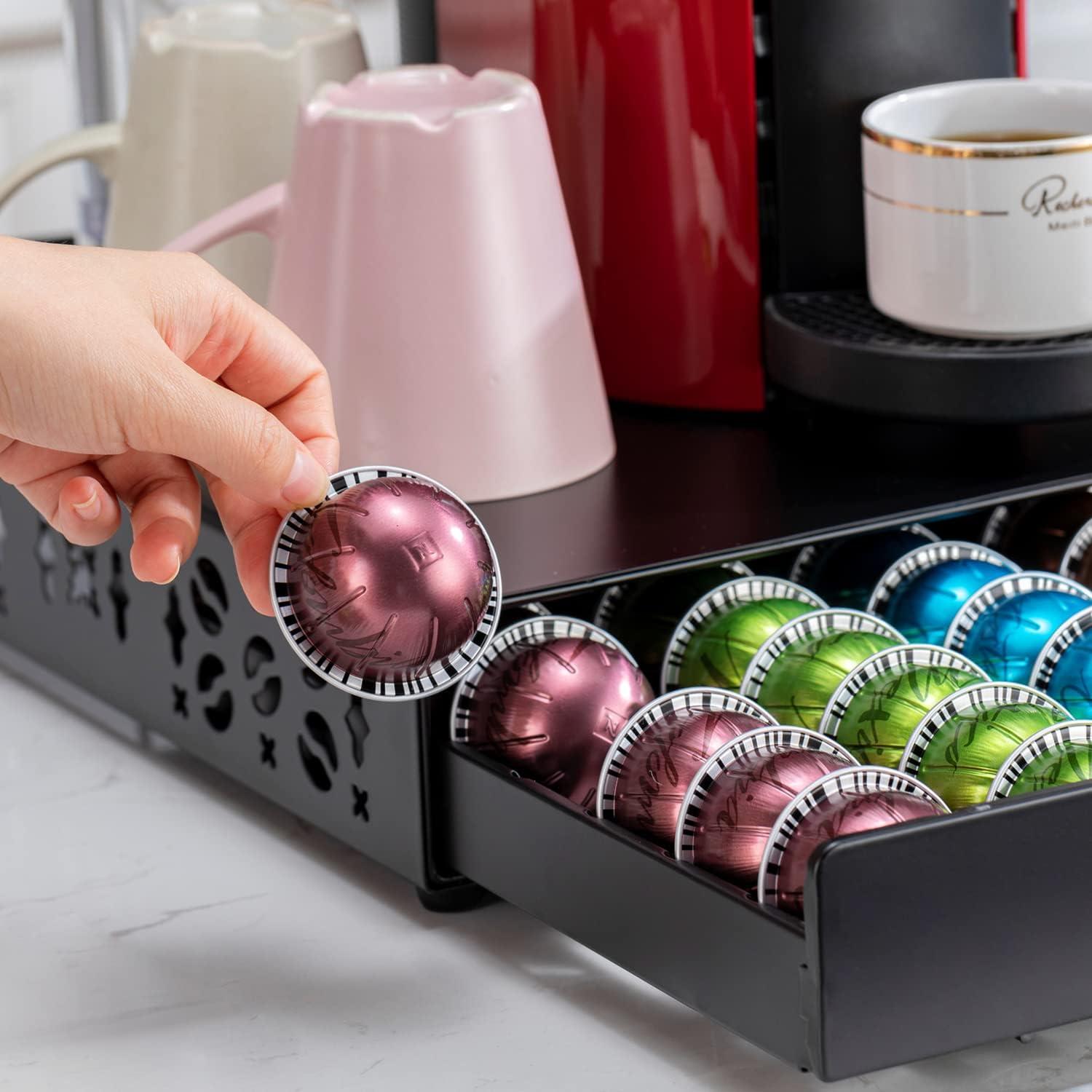 Organizador de Cápsulas Nespresso Vertuo FlagShip - 50 Cápsulas, Metal Negro