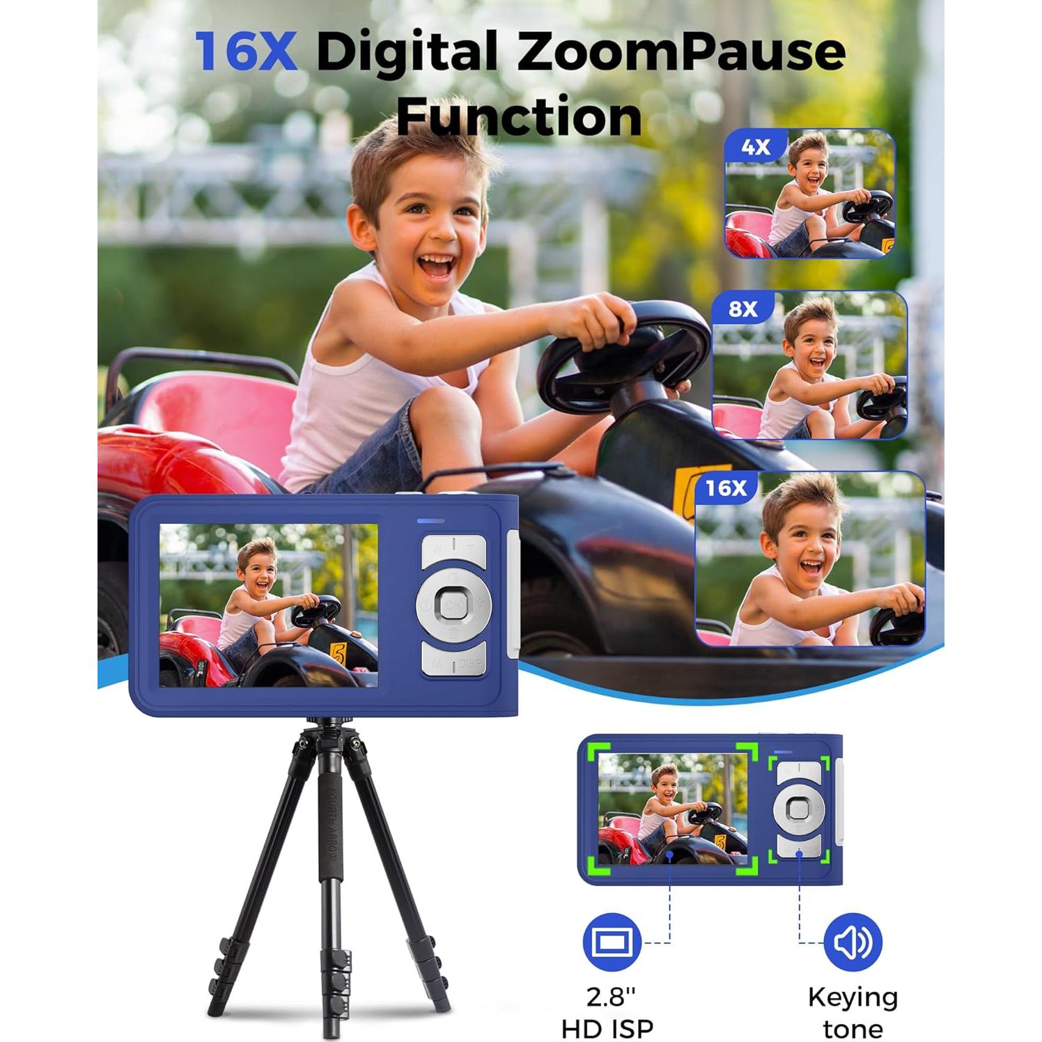 Cámara Digital Compacta GCORDER-X30 50MP FHD 1080P Azul