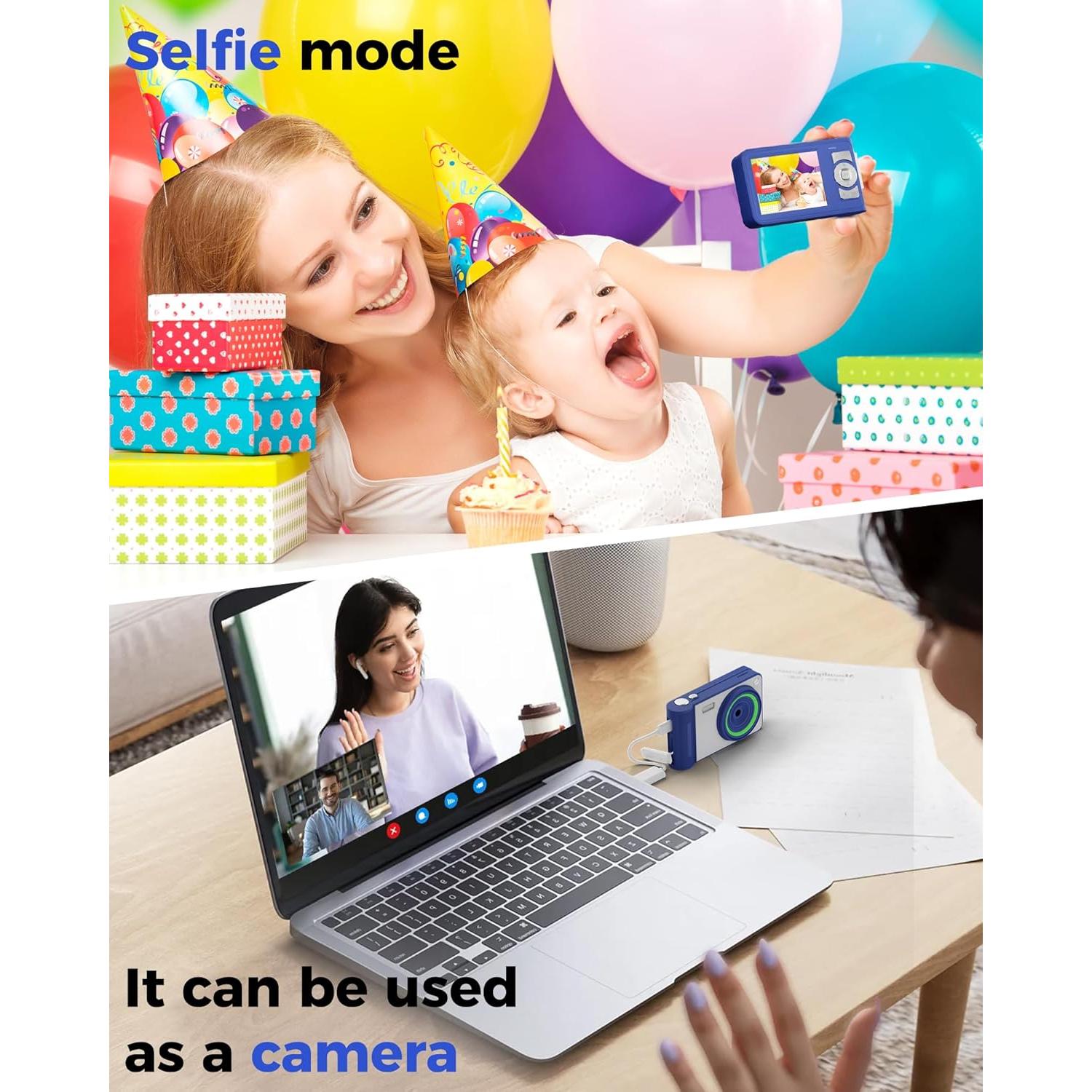 Cámara Digital Compacta GCORDER-X30 50MP FHD 1080P Azul