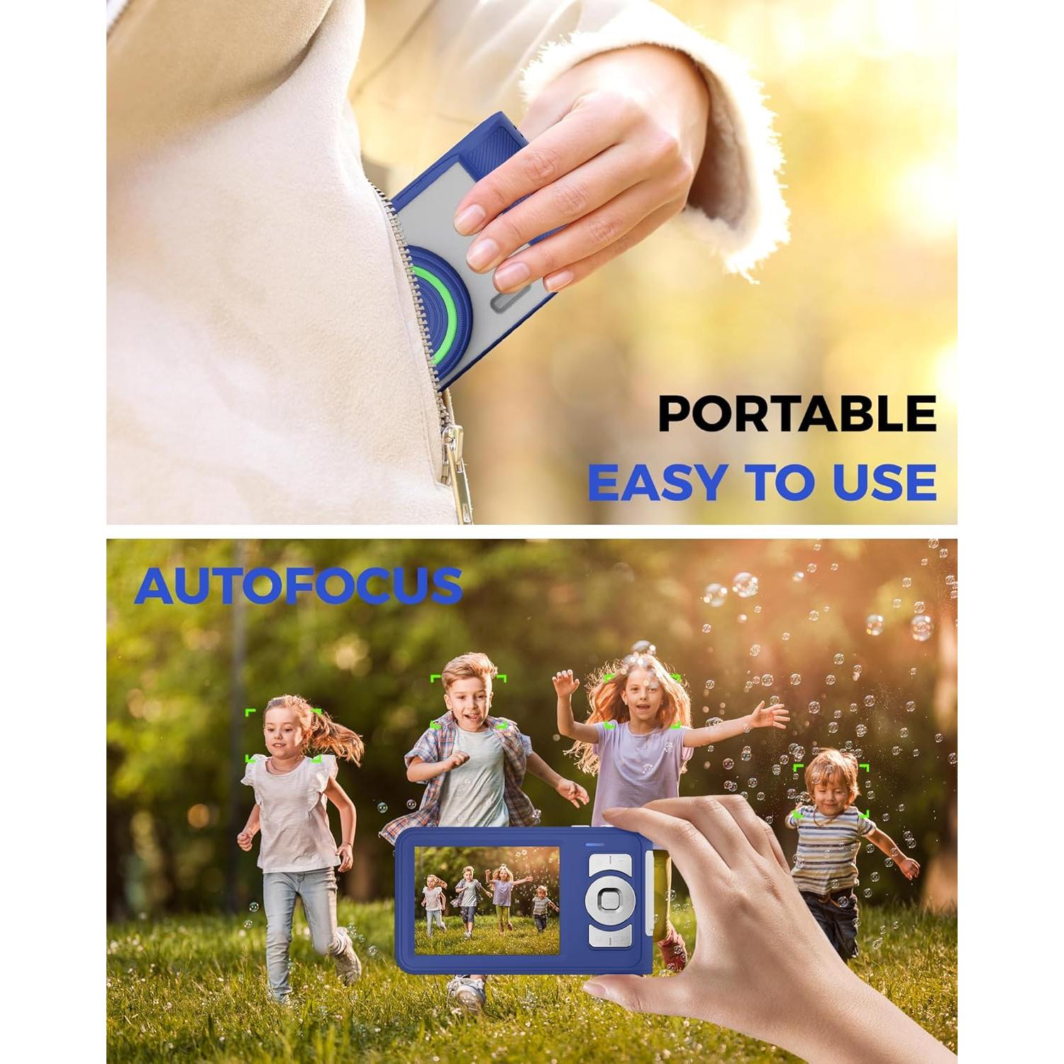 Cámara Digital Compacta GCORDER-X30 50MP FHD 1080P Azul