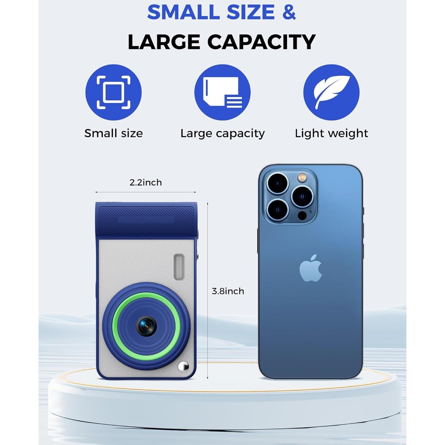 Cámara Digital Compacta GCORDER-X30 50MP FHD 1080P Azul