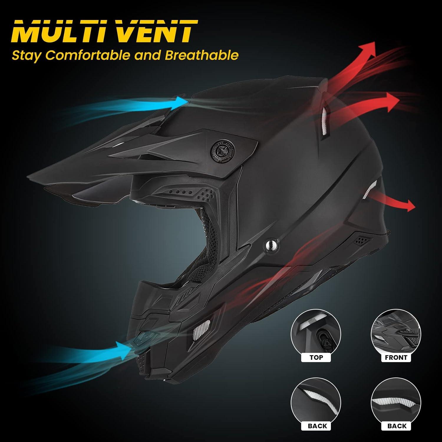 Casco para Moto ILM AP-868 Negro Mate Adulto XS