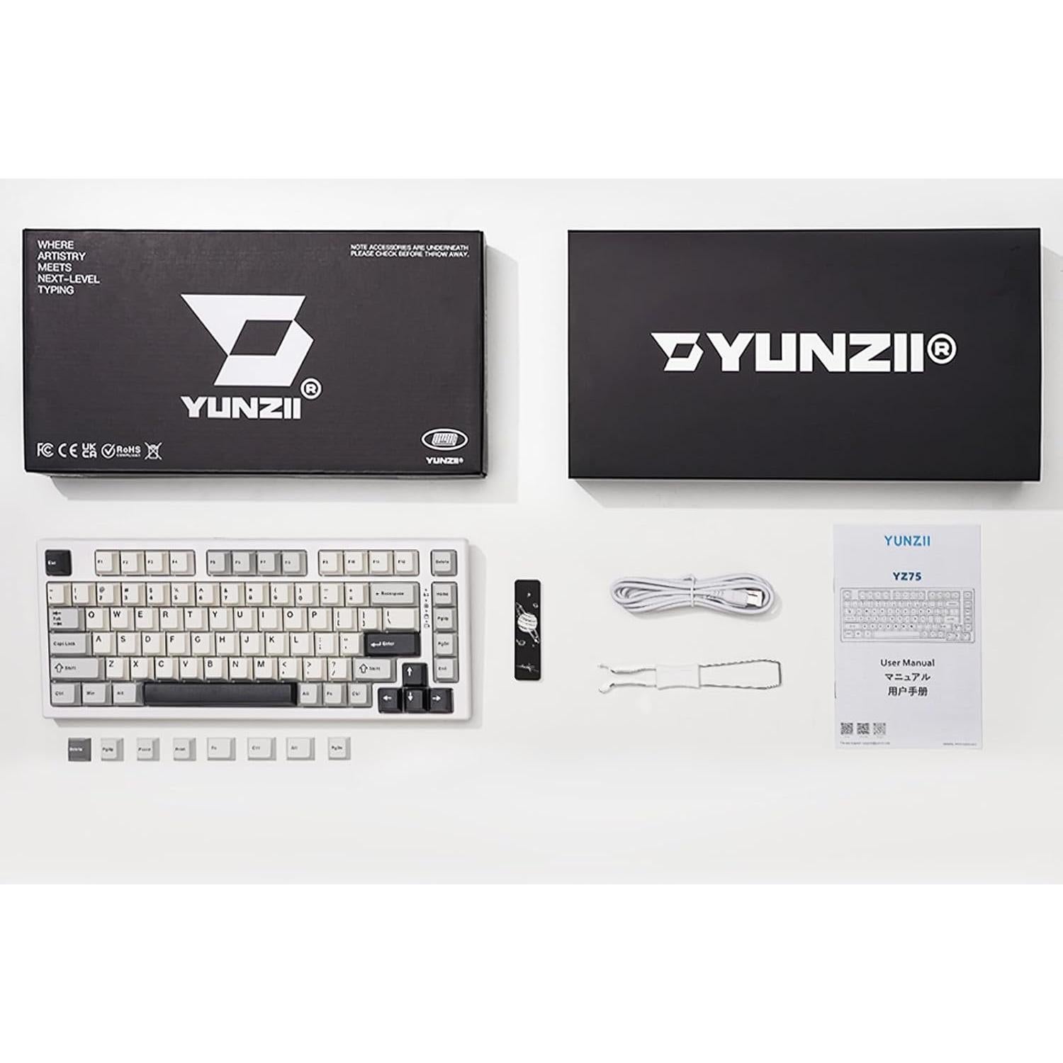 Teclado Mecánico Inalámbrico YUNZII YZ75 75% RGB Gateron G Pro