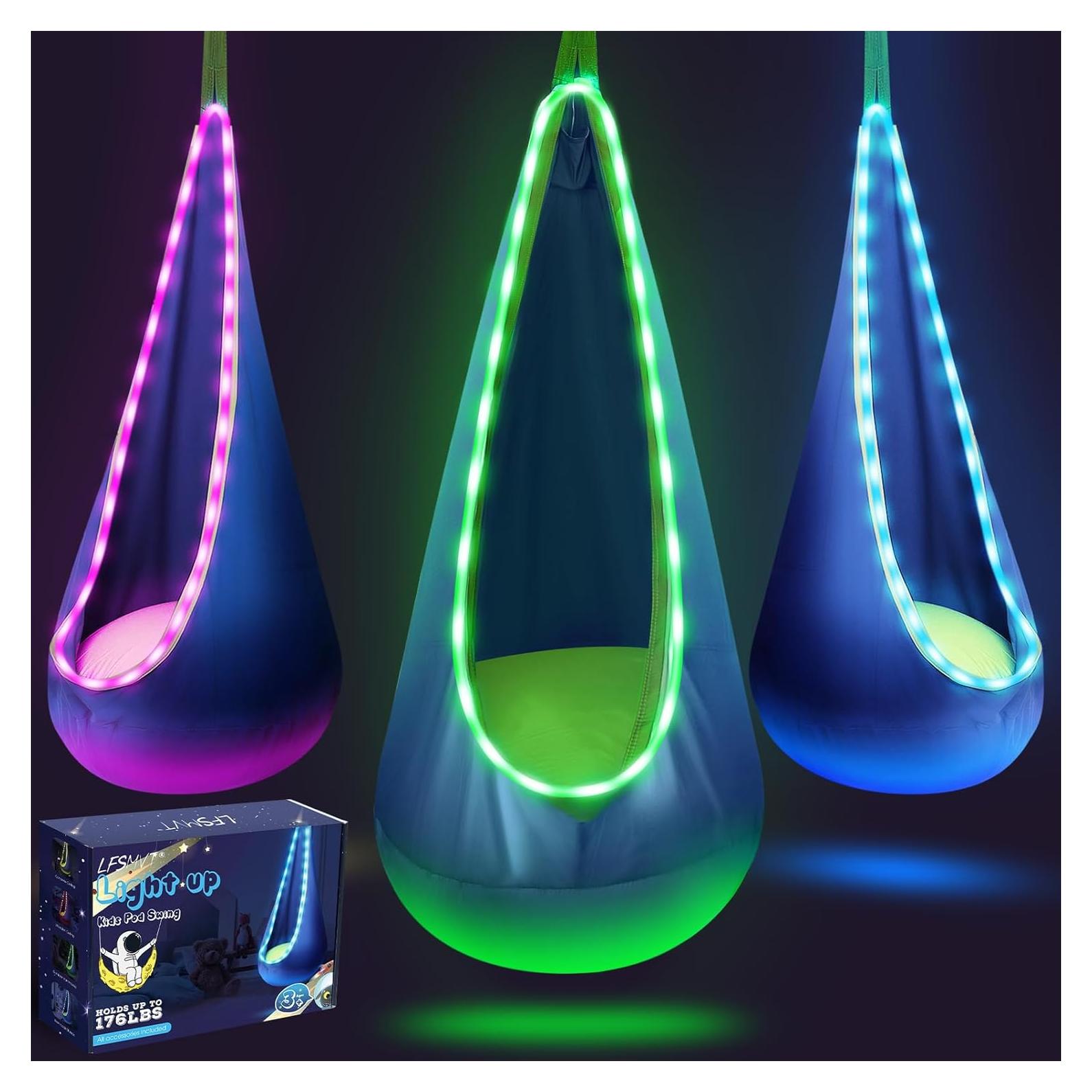 Columpio Pod Iluminado LFSMVT Azul para Niños con Control Remoto