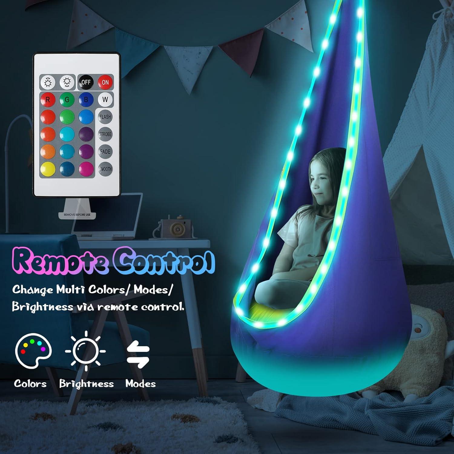 Columpio Pod Iluminado LFSMVT Azul para Niños con Control Remoto