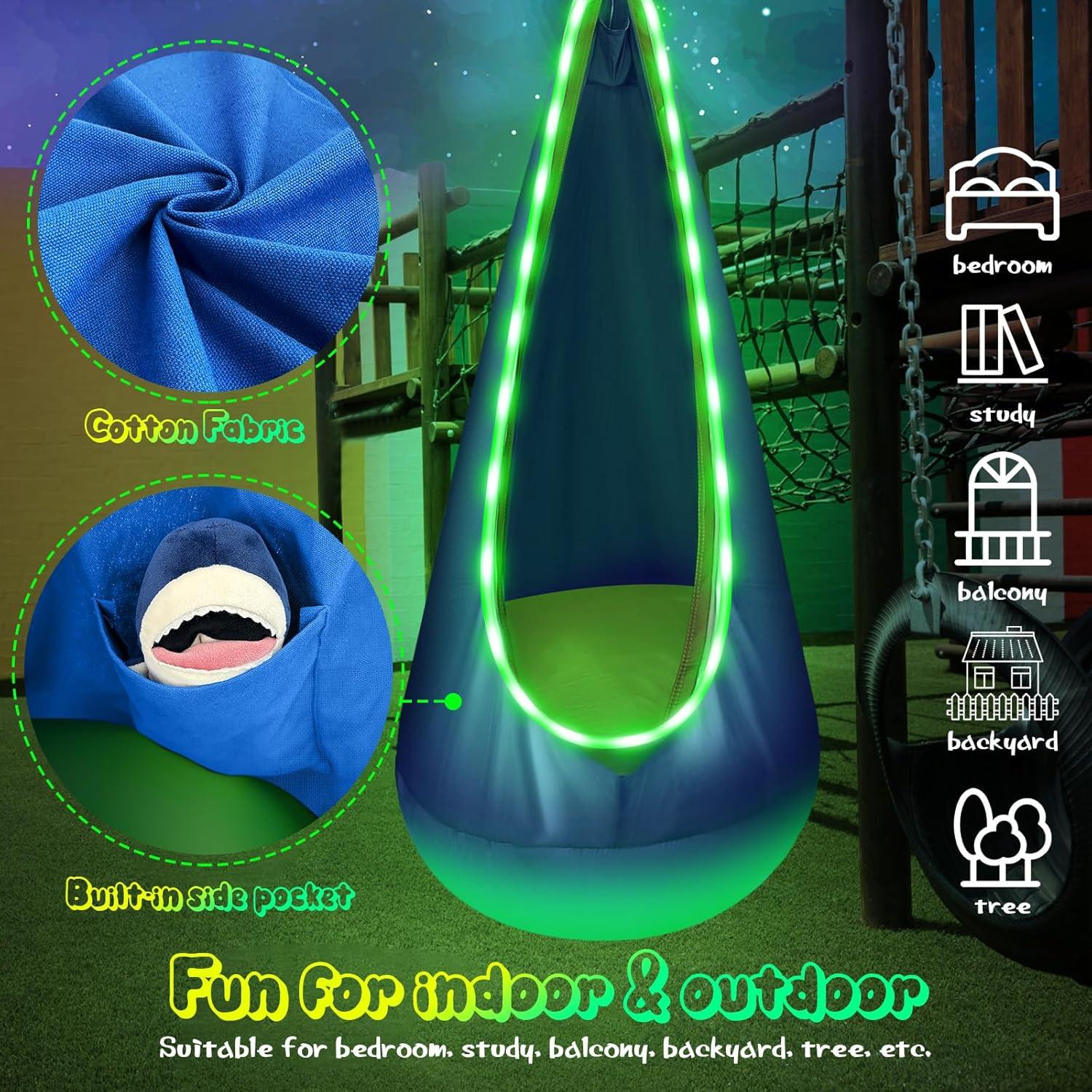 Columpio Pod Iluminado LFSMVT Azul para Niños con Control Remoto