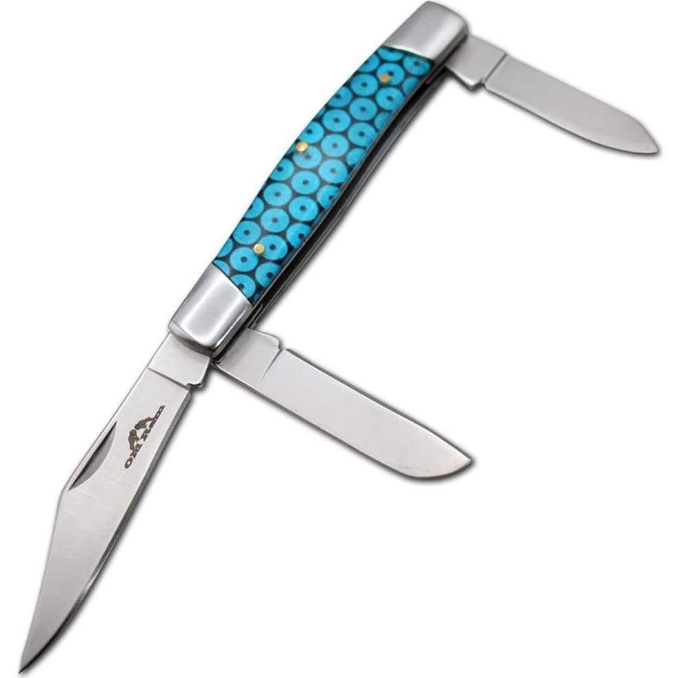Cuchillo Plegable Old Ram 3 Cuchillas Azul 15.24 cm