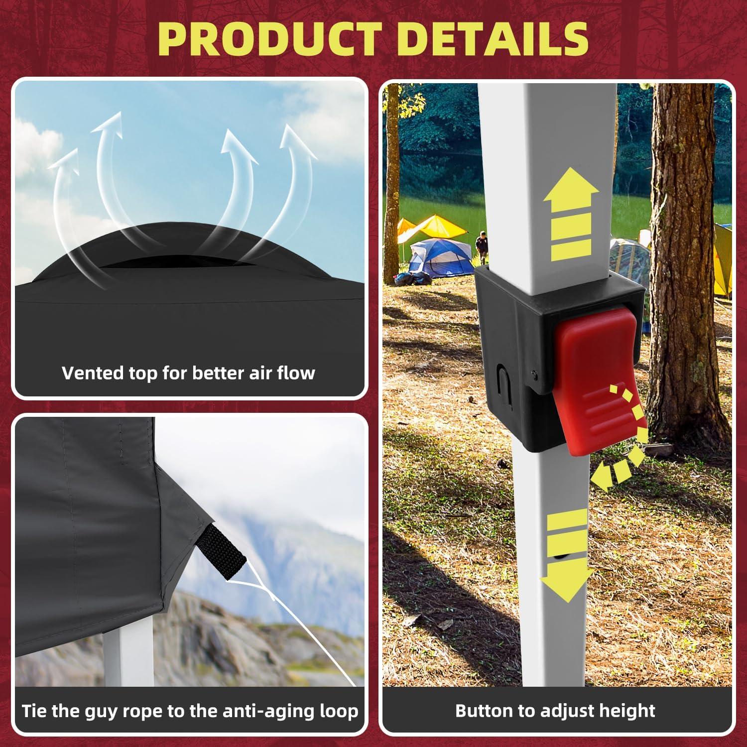 Carpa de Dosel Instantánea SAILARY 10x10 Resistente al Agua