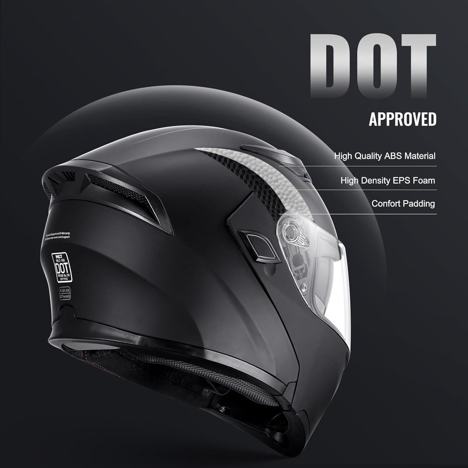 Casco de Motocicleta VEVOR Mediano ABS Doble Visera