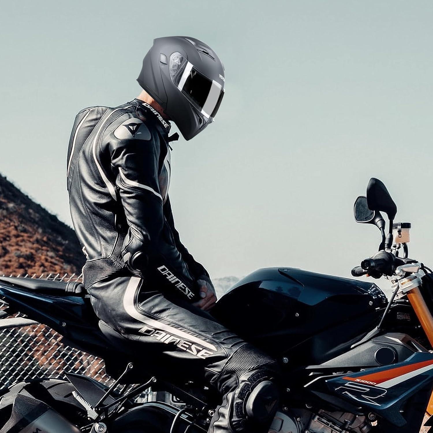 Casco de Motocicleta VEVOR Mediano ABS Doble Visera