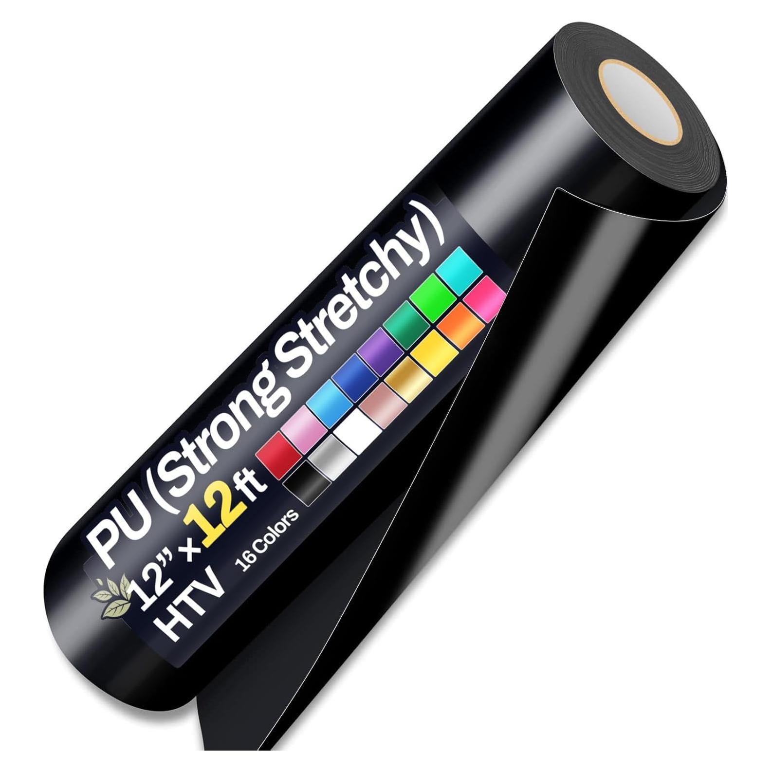 Rollo de Vinilo de Transferencia de Calor Sooez 30x3.66m Negro