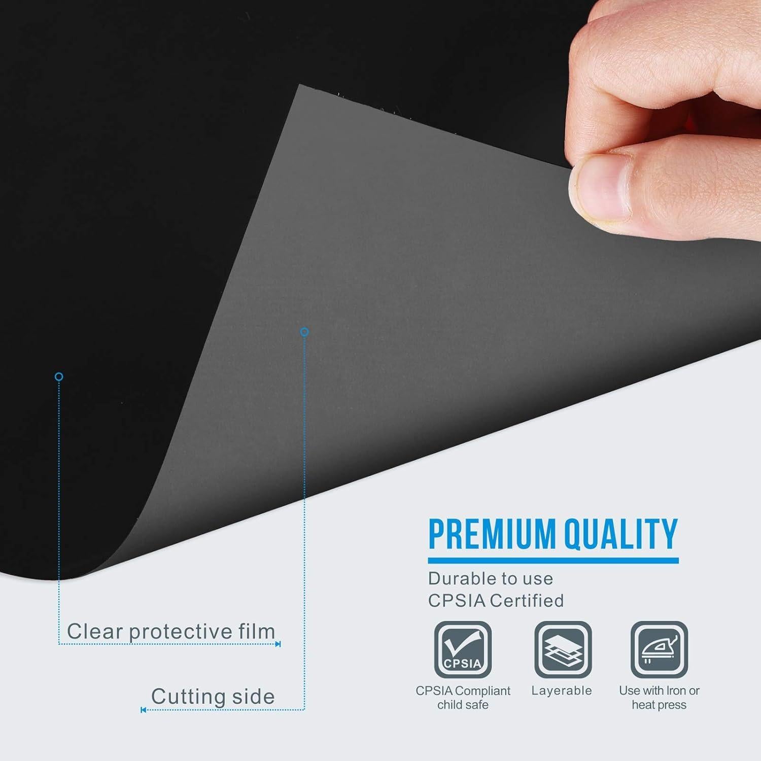 Rollo de Vinilo de Transferencia de Calor Sooez 30x3.66m Negro