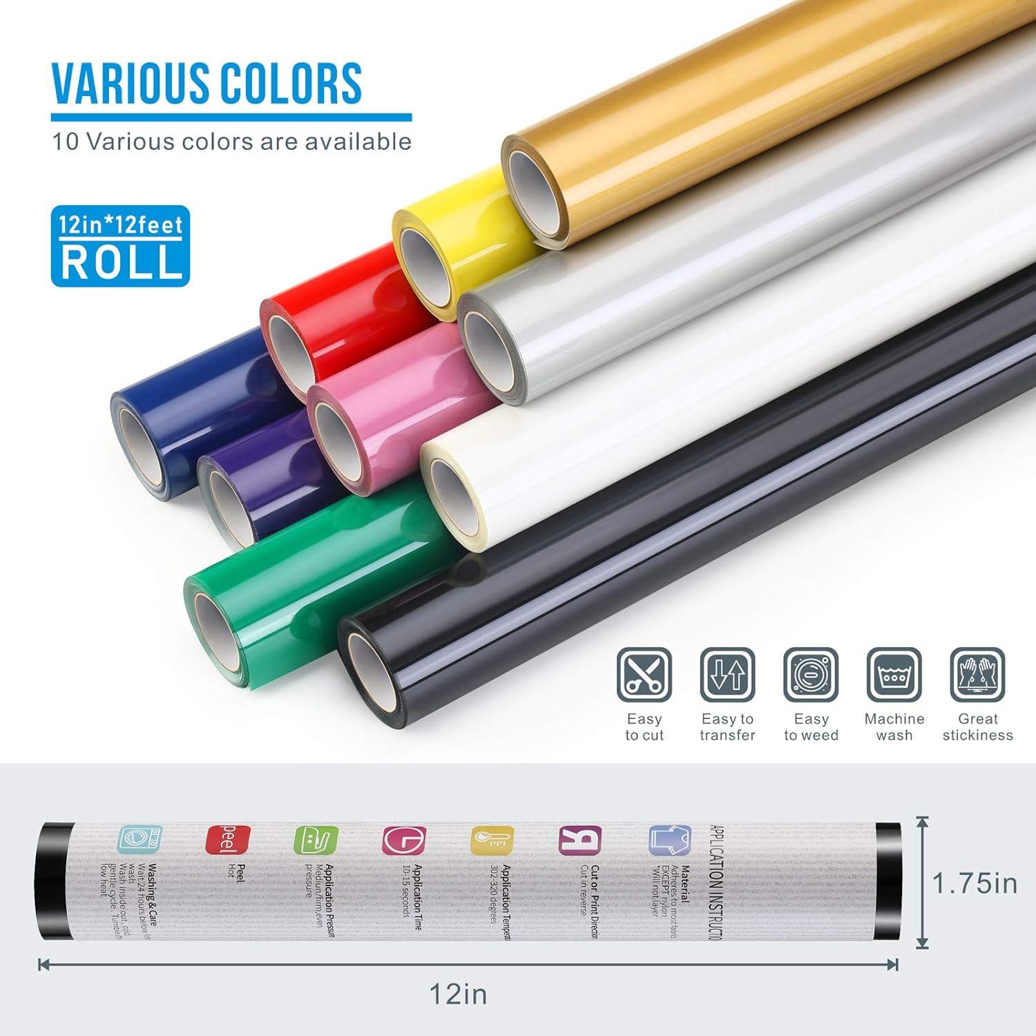 Rollo de Vinilo de Transferencia de Calor Sooez 30x3.66m Negro