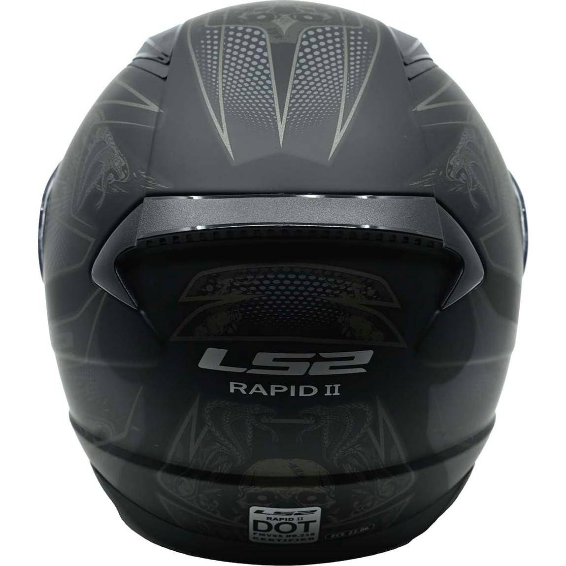 Casco LS2 Rapid II Full Face Negro Mate Criptográfico 1.92kg