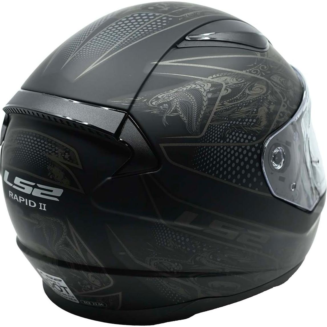 Casco LS2 Rapid II Full Face Negro Mate Criptográfico 1.92kg