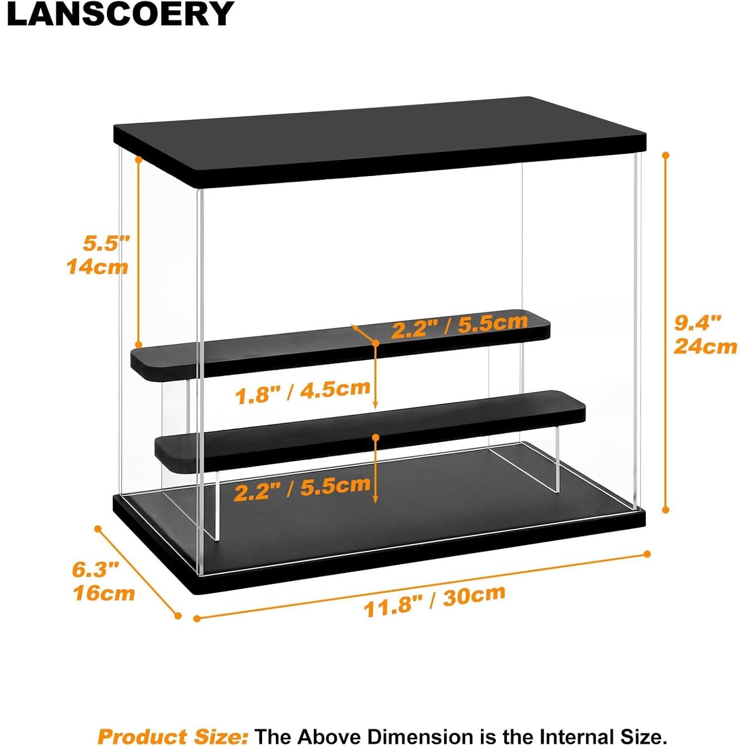 Caja de Exhibición Acrílica LANSCOERY 3 Niveles 30x16x24cm
