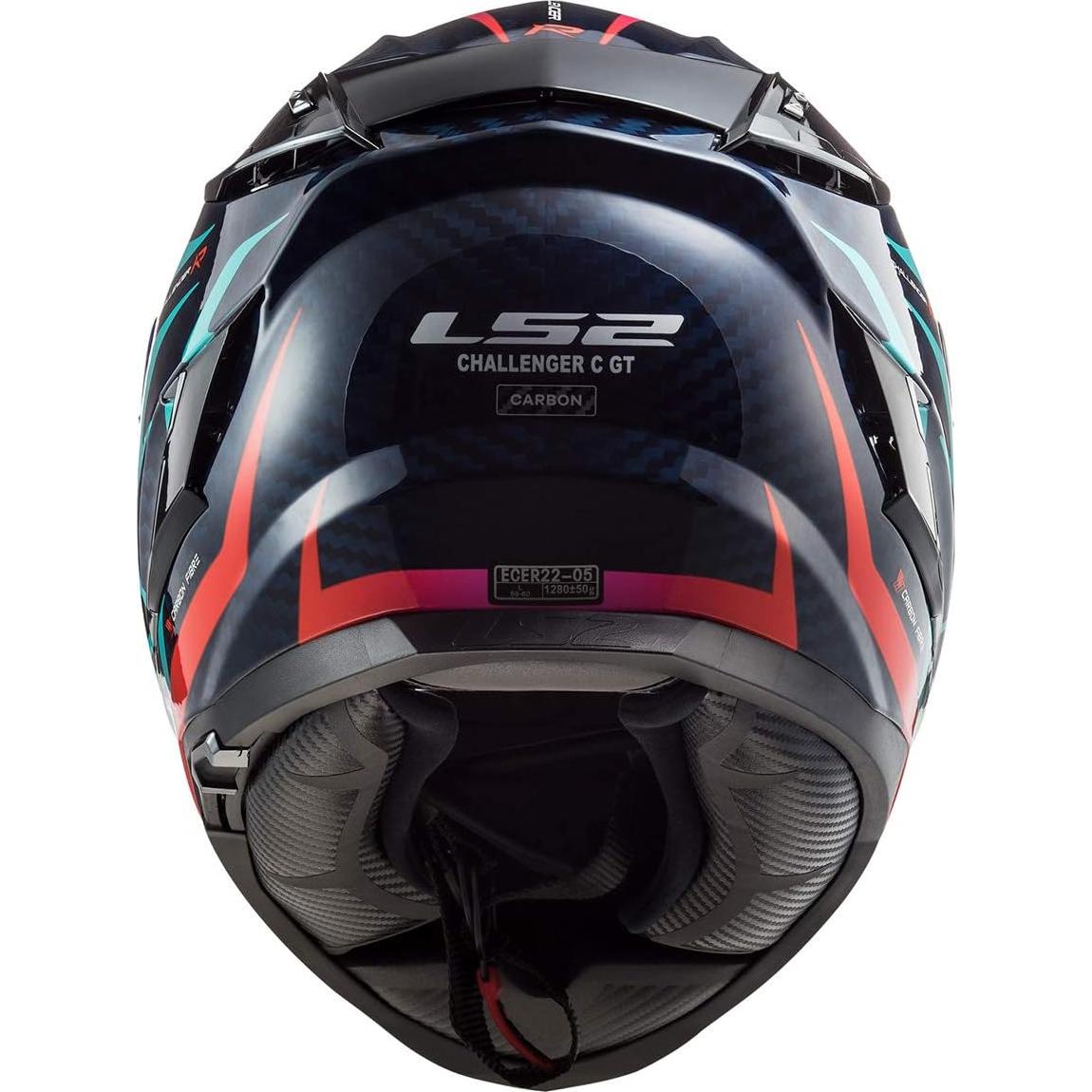 Casco LS2 Challenger Carbon Grande Azul Rojo