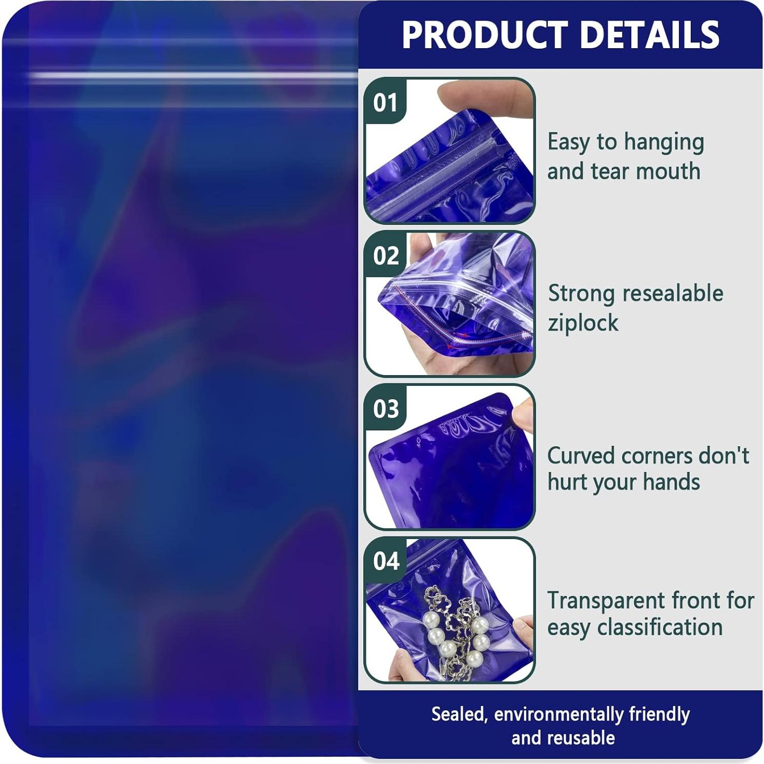 Bolsas Holográficas Reutilizables YOTOZU 100 PCS 7x10 cm