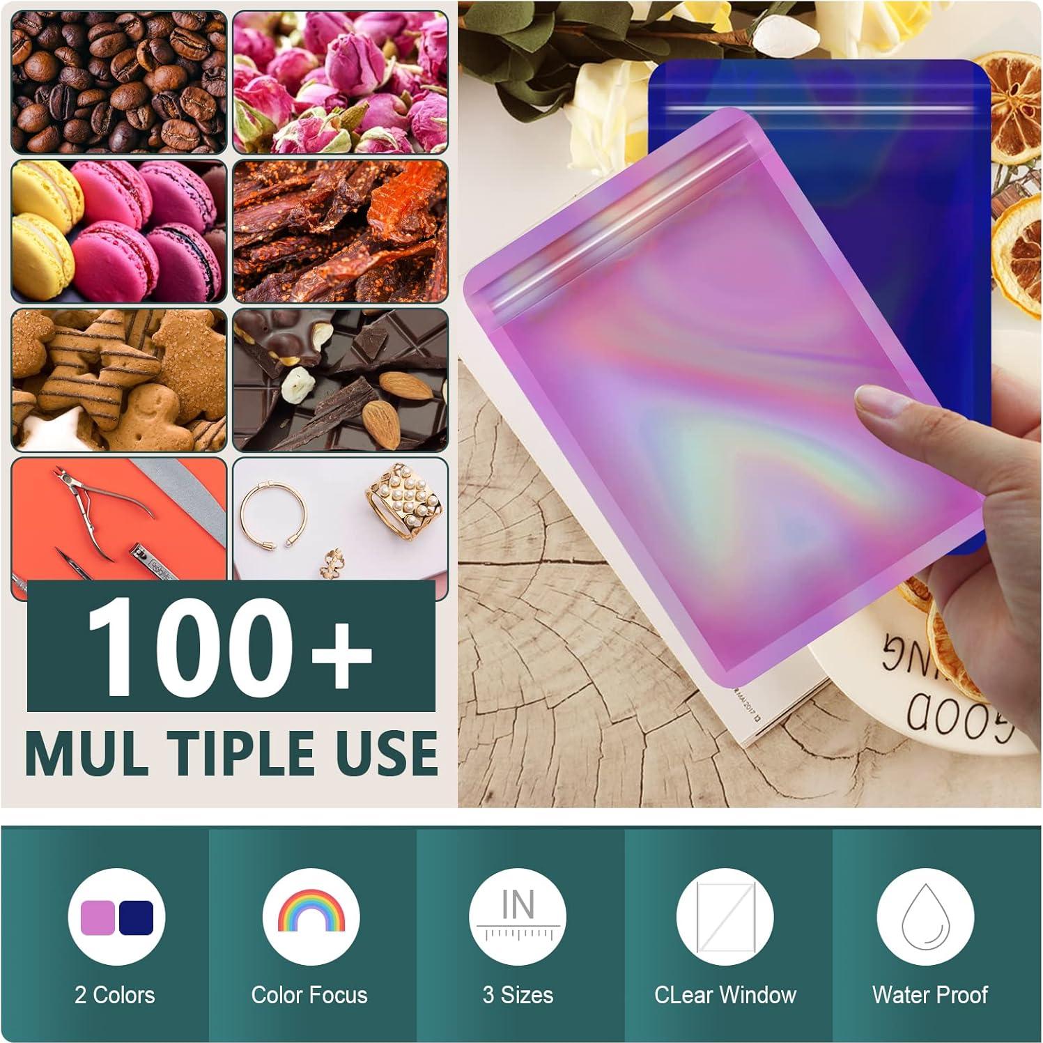 Bolsas Holográficas Reutilizables YOTOZU 100 PCS 7x10 cm