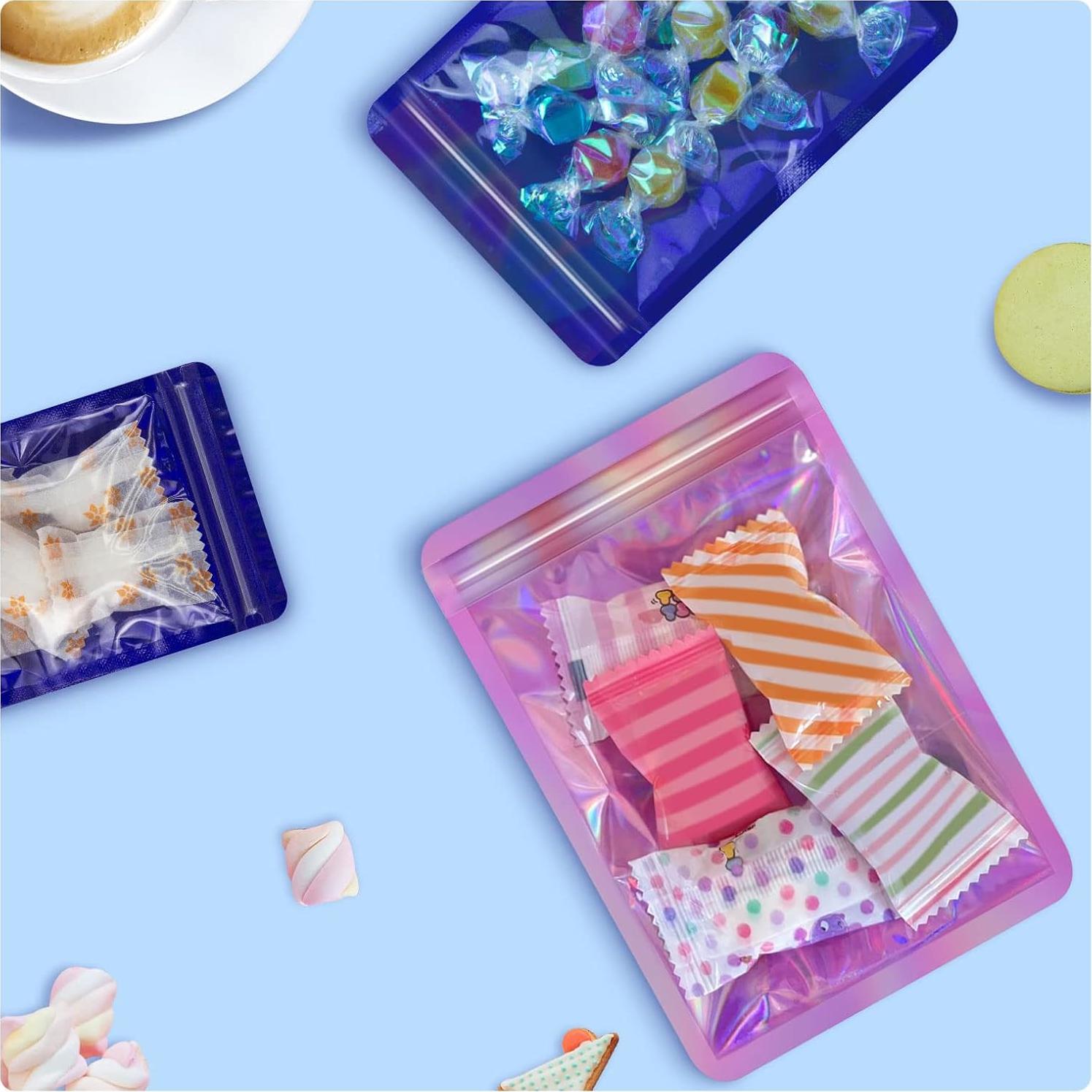 Bolsas Holográficas Reutilizables YOTOZU 100 PCS 7x10 cm