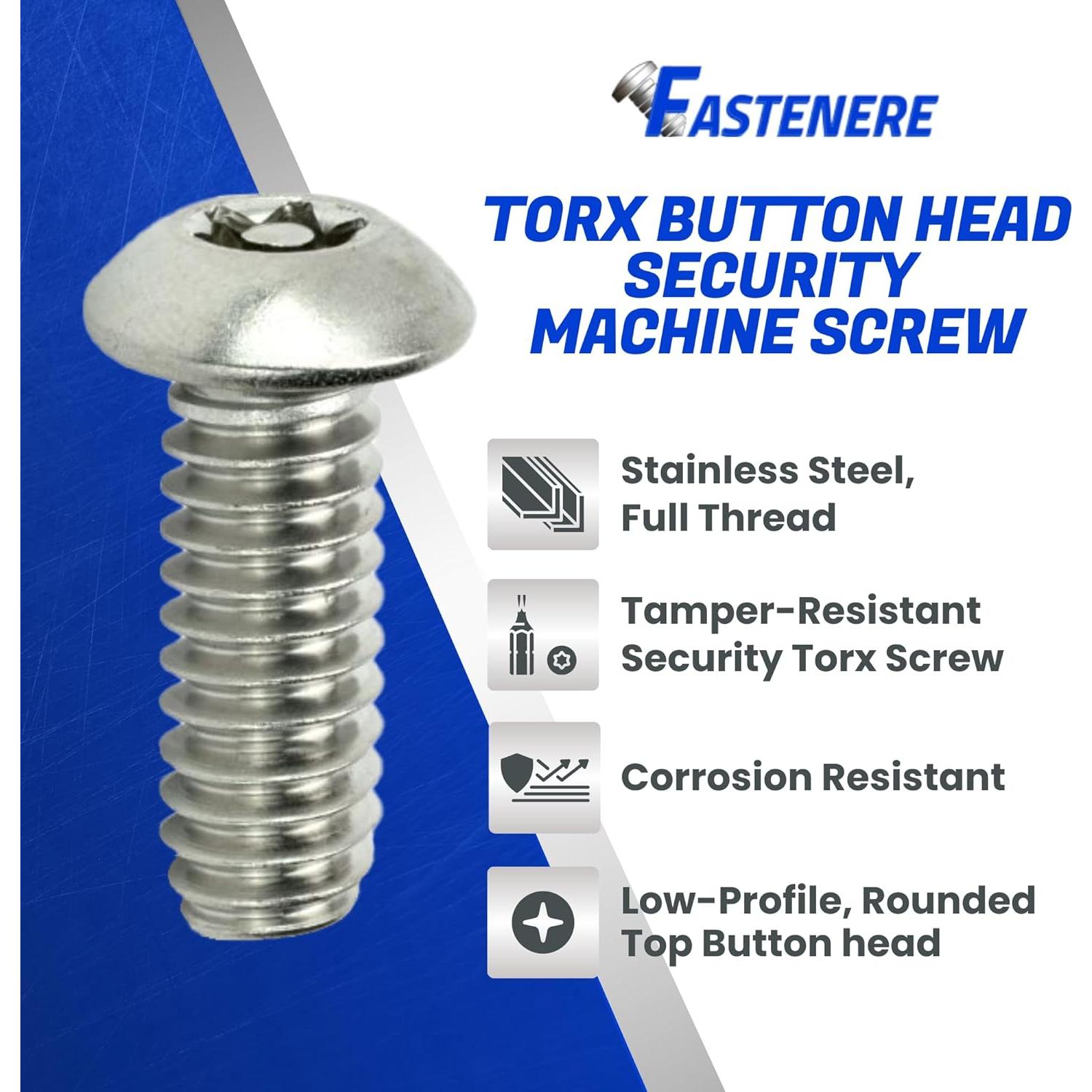 Tornillos de Seguridad Torx 8-32 x 1.27 cm Acero Inoxidable 25 PCS