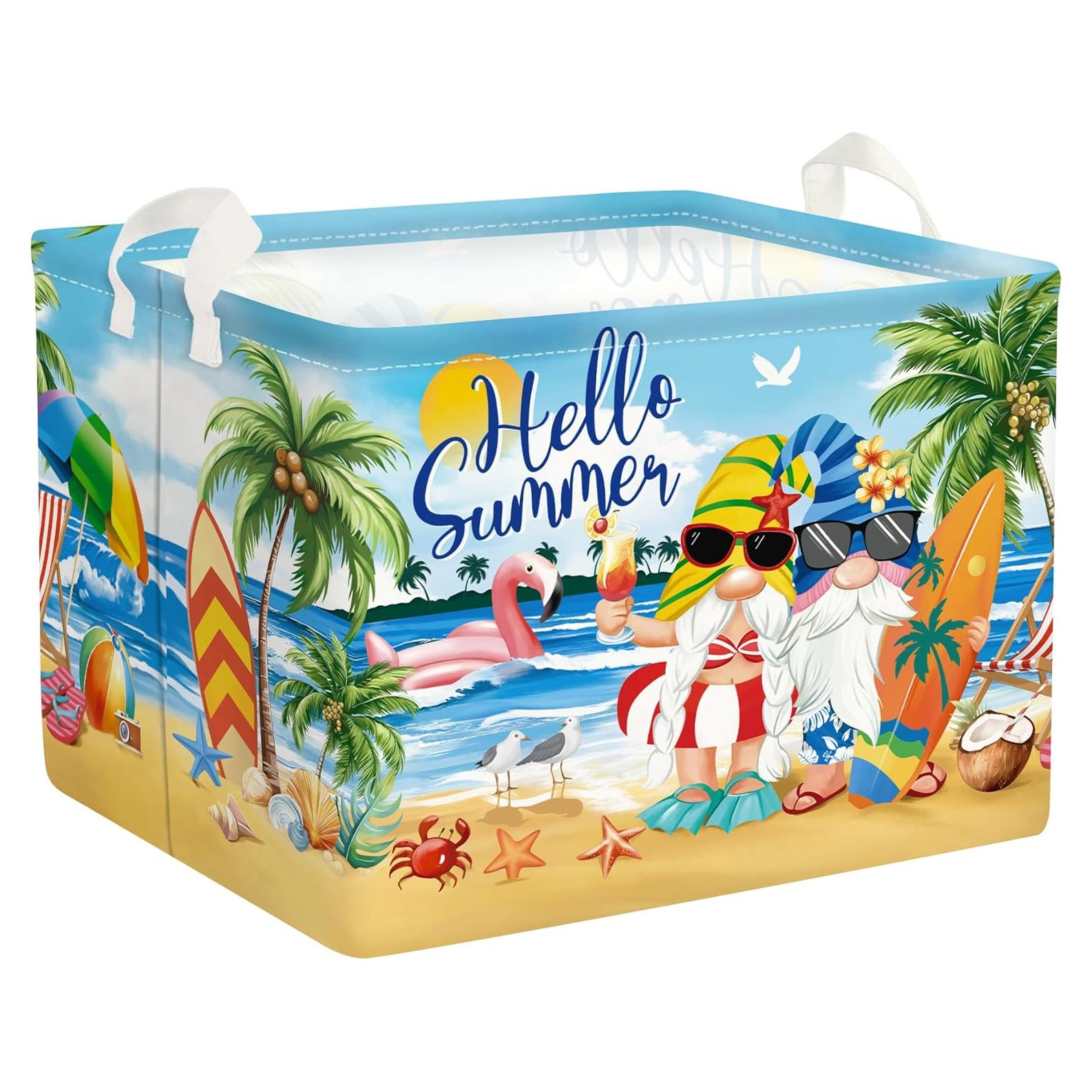 Cesta de Almacenamiento Plegable HUUMONSS 36L Azul Playa