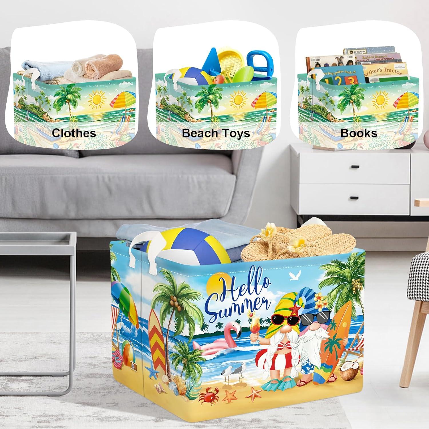 Cesta de Almacenamiento Plegable HUUMONSS 36L Azul Playa