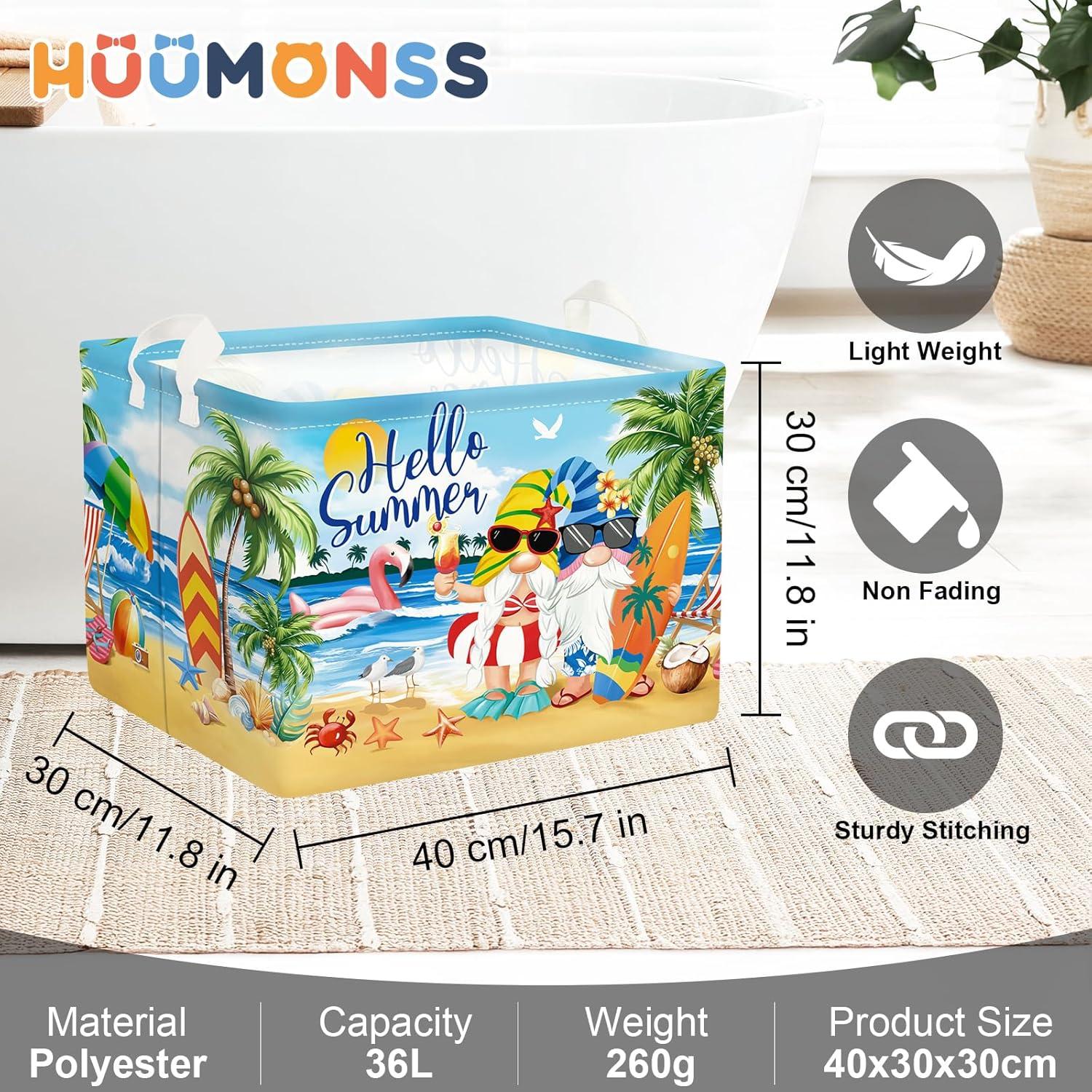 Cesta de Almacenamiento Plegable HUUMONSS 36L Azul Playa