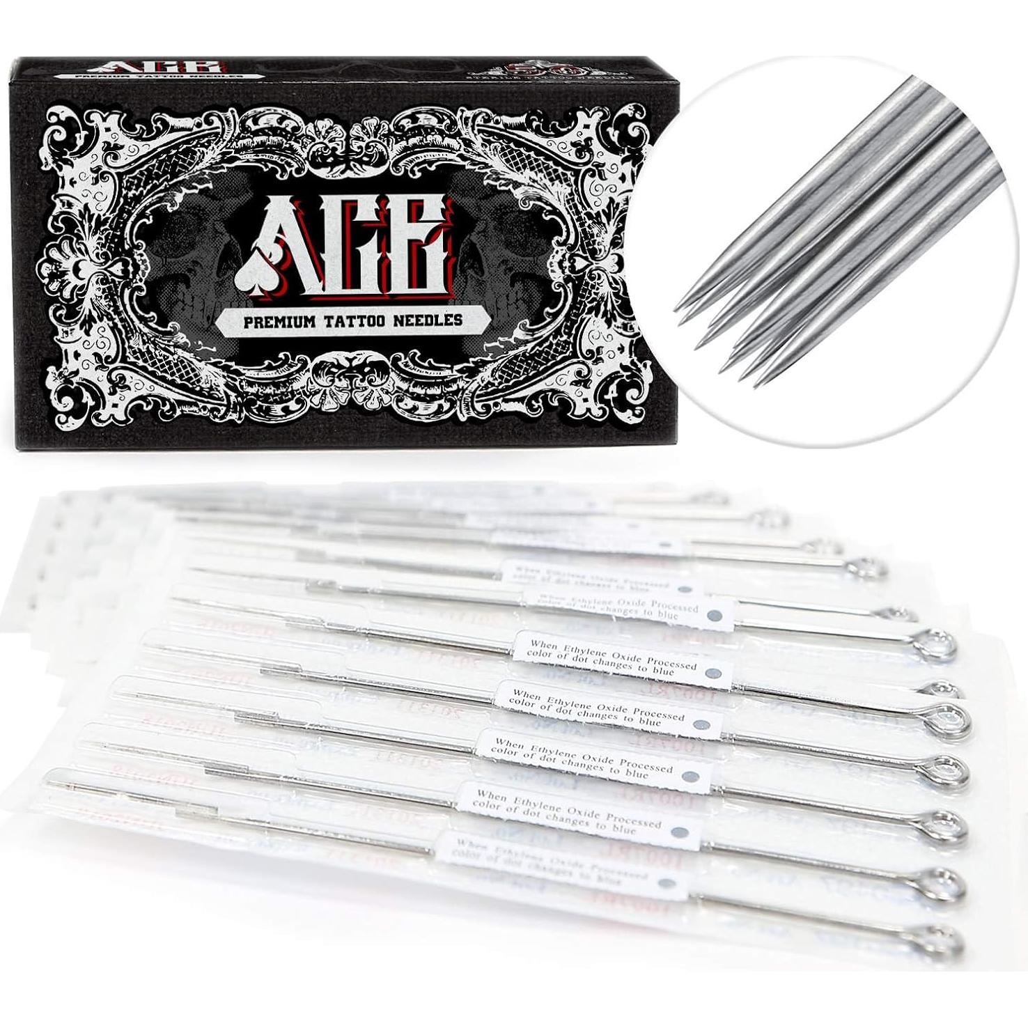 50 Agujas de Tatuaje Estériles Redondas ACE Needles 11RS