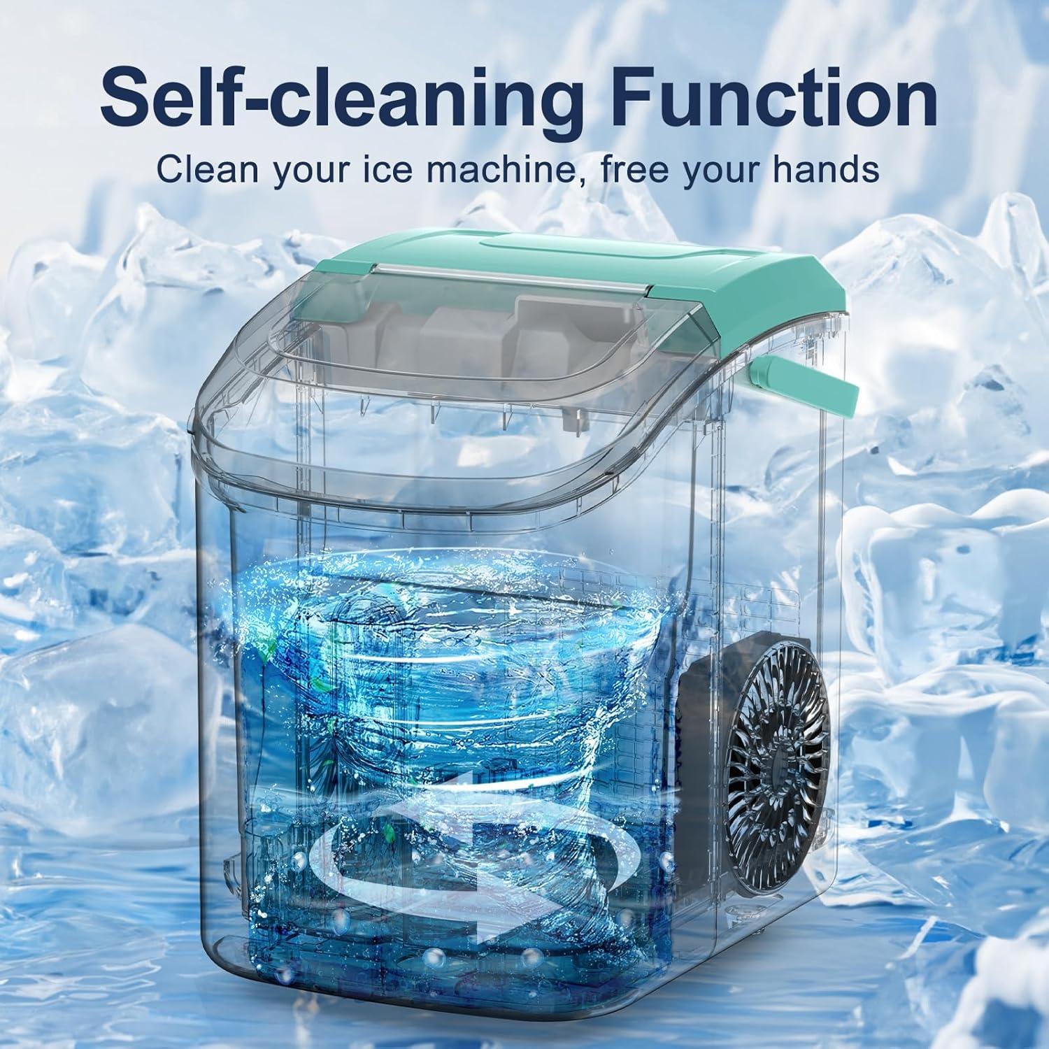 ZAFRO Máquina de Hielo Portátil Verde 7 Min Producción 15,88 kg