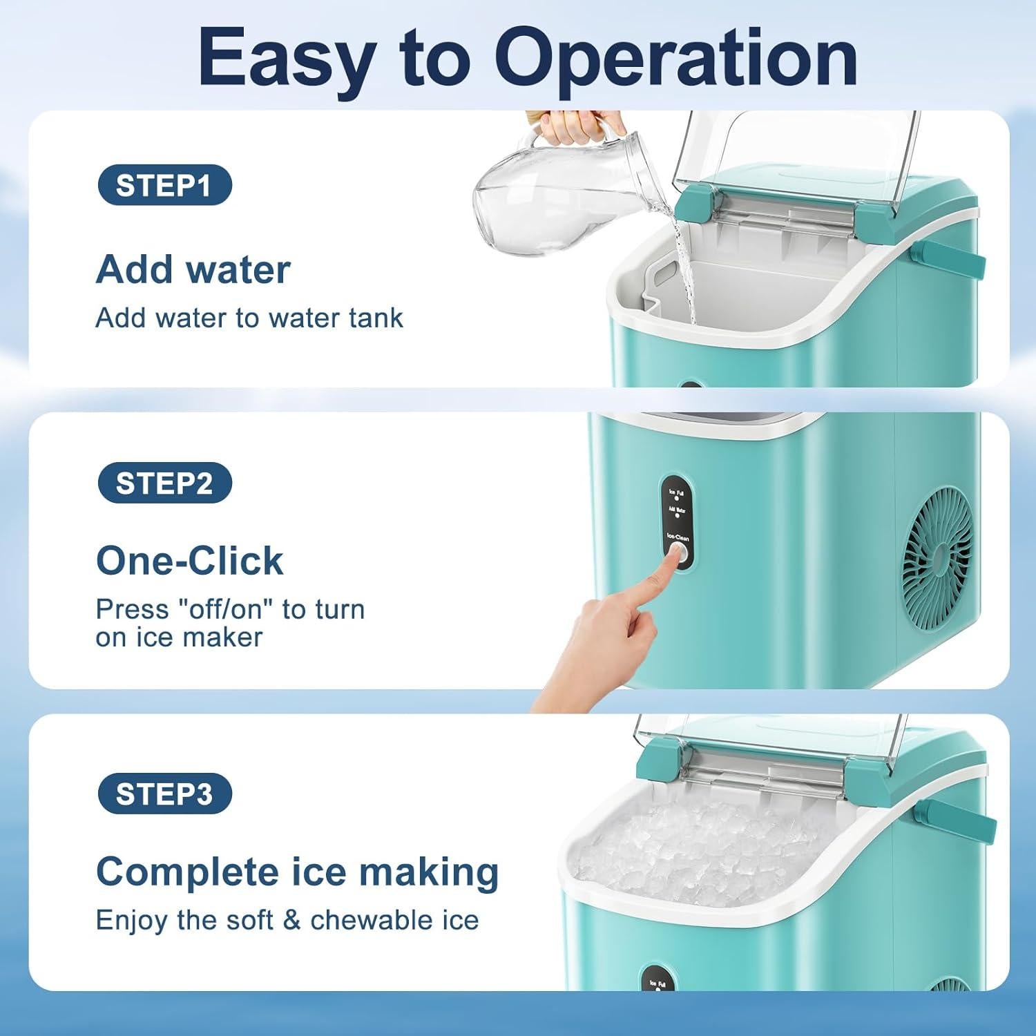 ZAFRO Máquina de Hielo Portátil Verde 7 Min Producción 15,88 kg