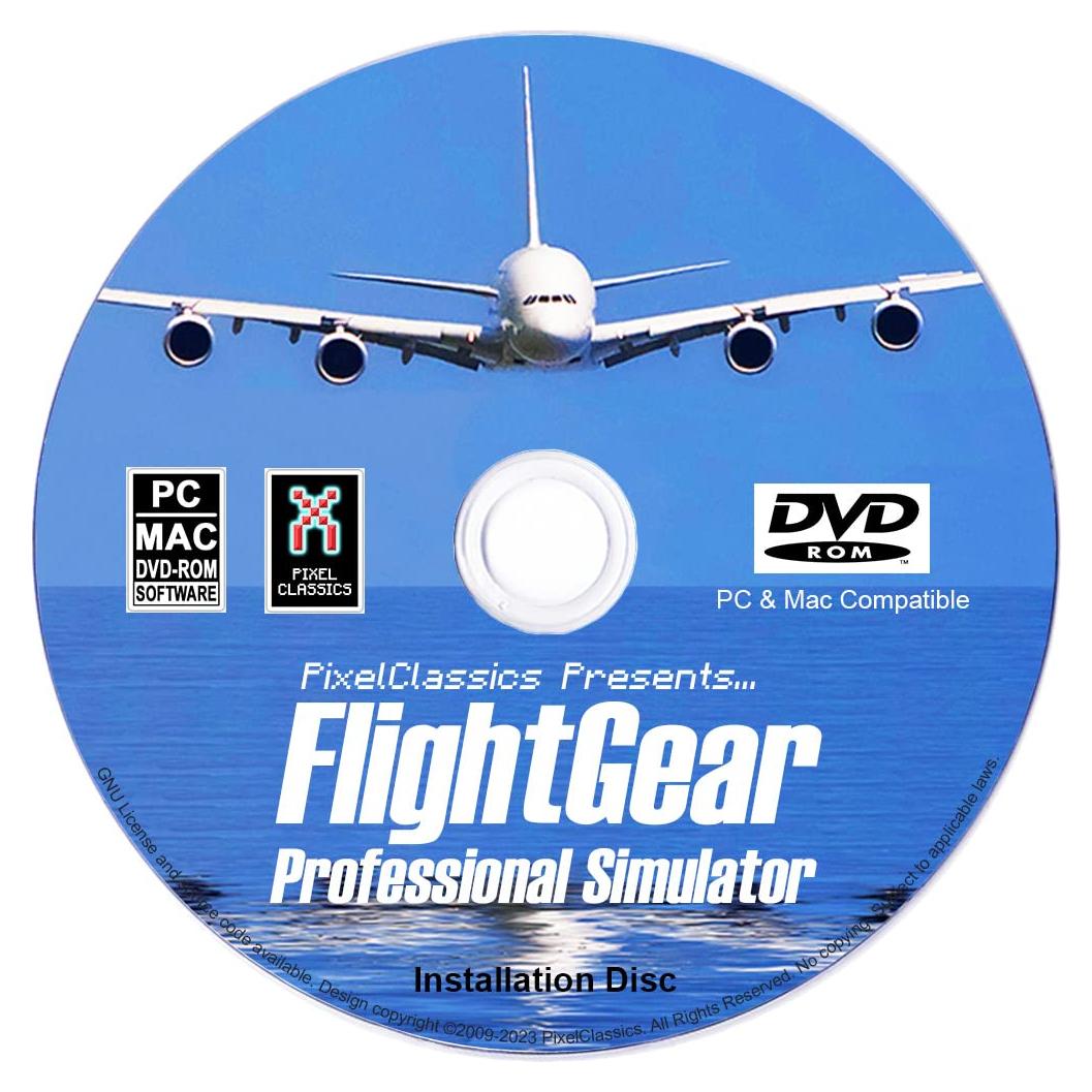 Simulador de Vuelo FlightGear 2023 DVD - 600+ Aeronaves PC/Mac