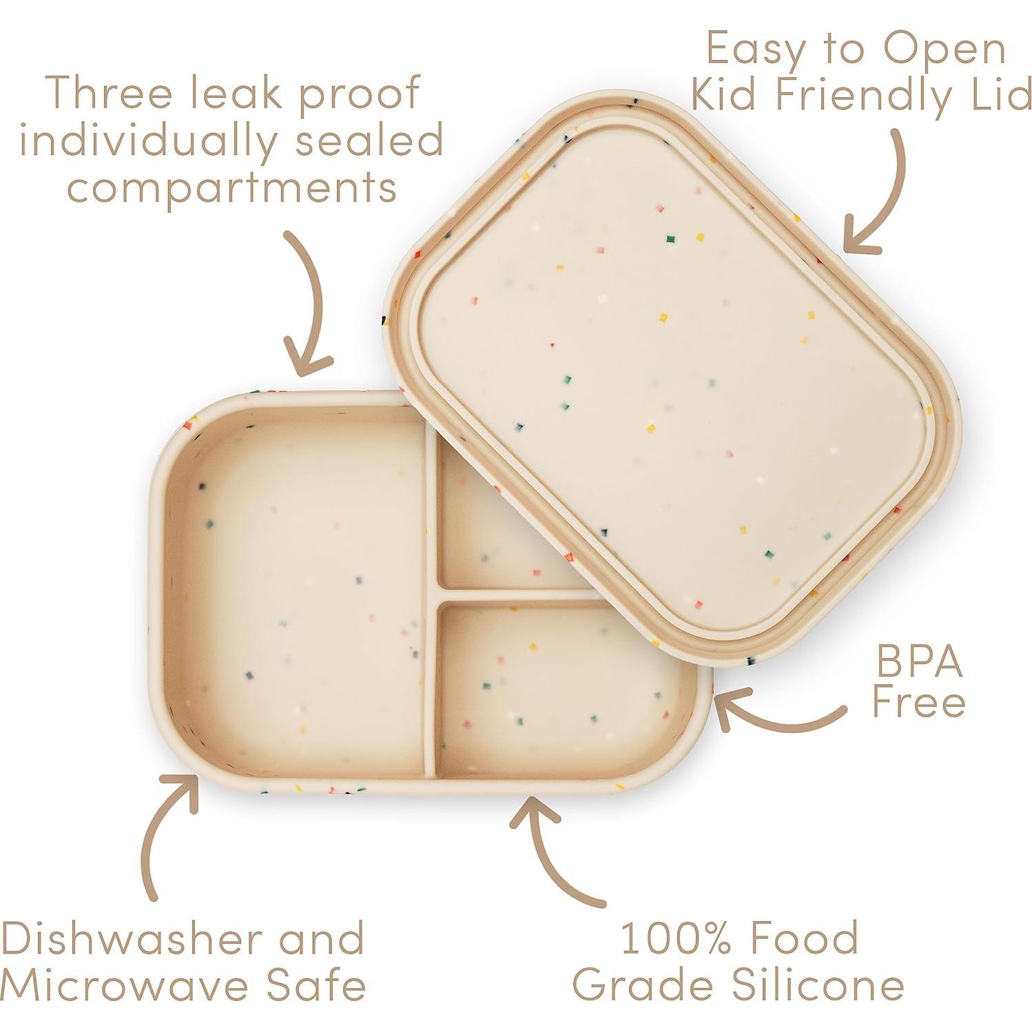 Caja Bento de Silicona Ullabelle 0.48 kg A Prueba de Fugas Beige