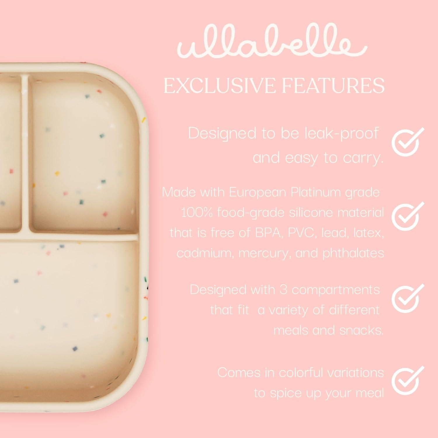 Caja Bento de Silicona Ullabelle 0.48 kg A Prueba de Fugas Beige