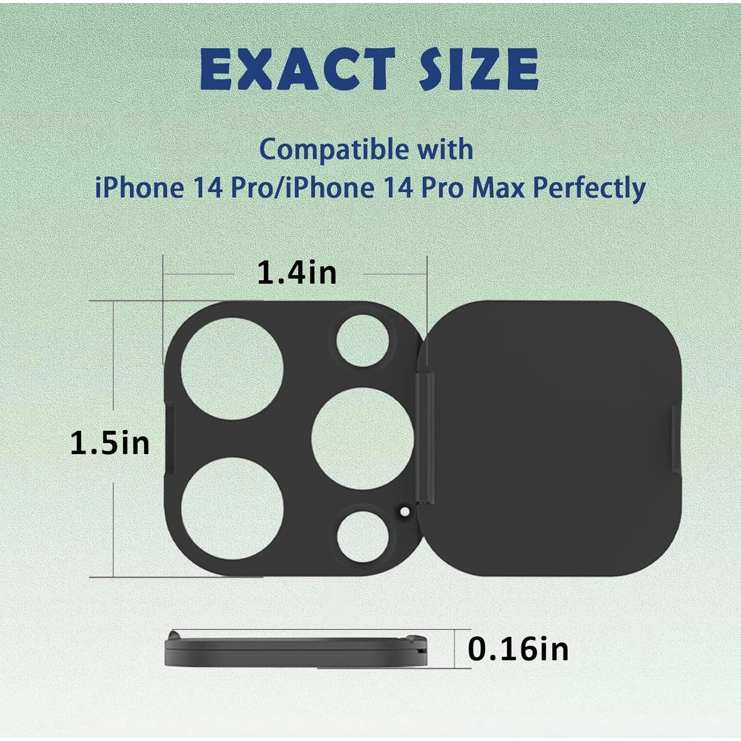 Cubierta de Cámara MakLuen para iPhone 14 Pro/Pro Max - Negro