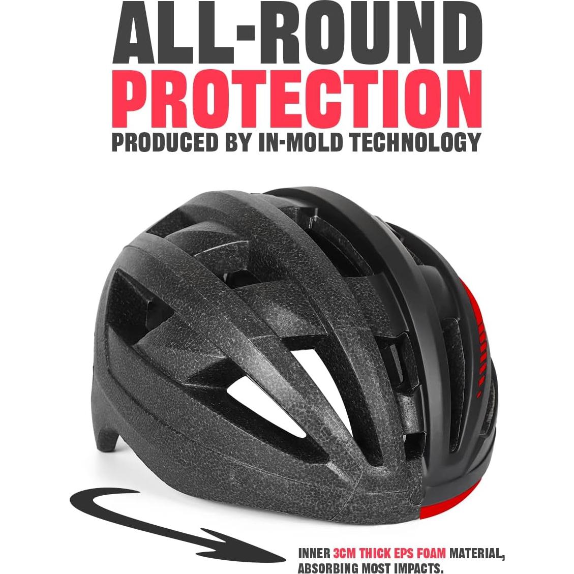 Casco de Bicicleta VICTGOAL VA112 con Luz LED y Gafas