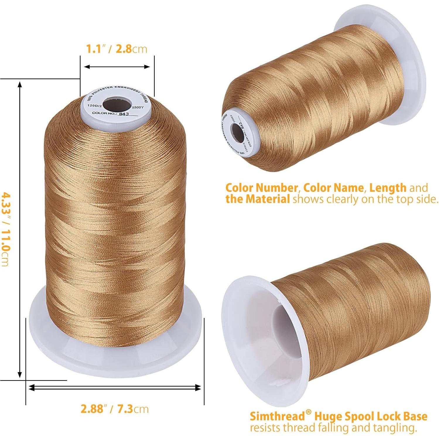 Hilo de Bordado Simthread 5500 Metros Beige 40wt 2 Bobinas