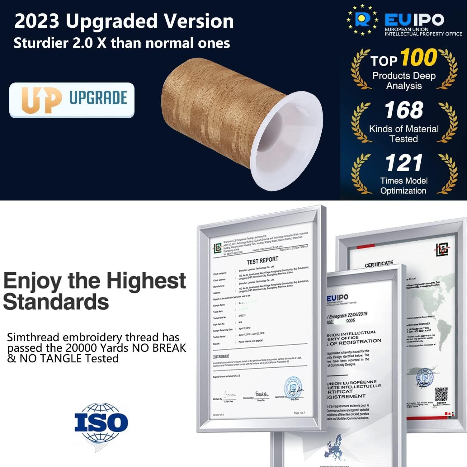 Hilo de Bordado Simthread 5500 Metros Beige 40wt 2 Bobinas