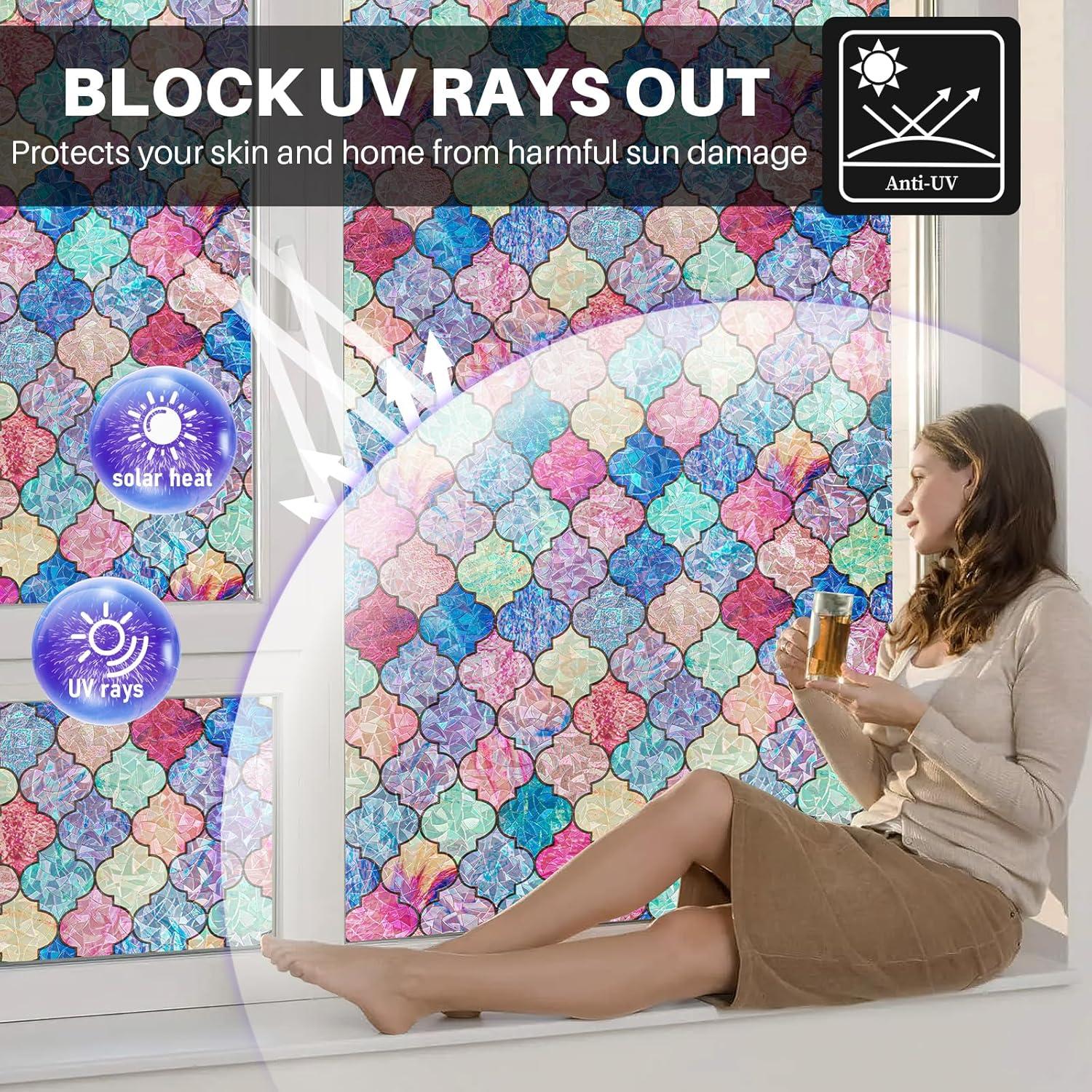 Película de Ventana Arcoíris FEOMOS 43.9x199.9 cm Sin Pegamento