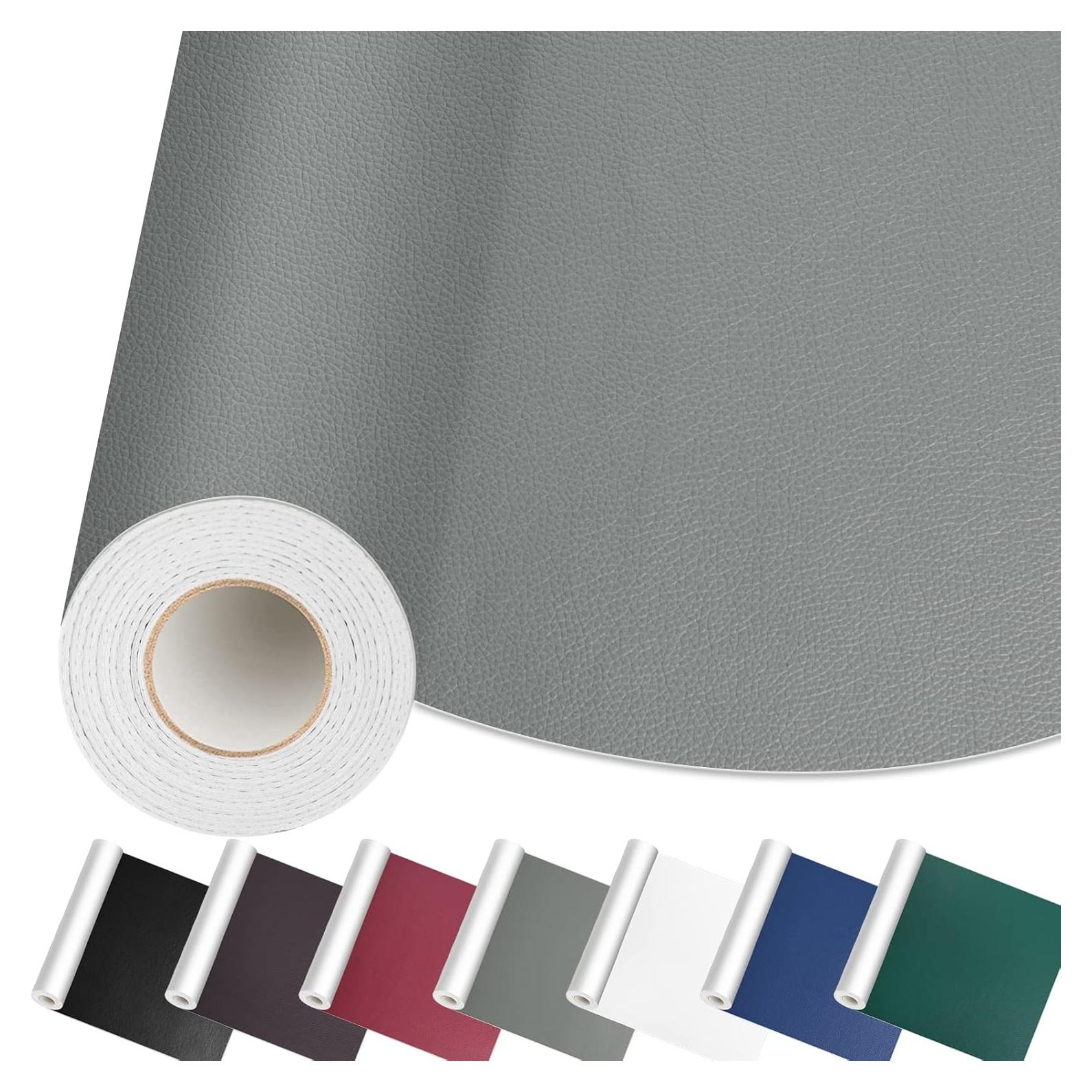 Parche de Reparación de Cuero Autoadhesivo HONGYU 43x200 cm Gris