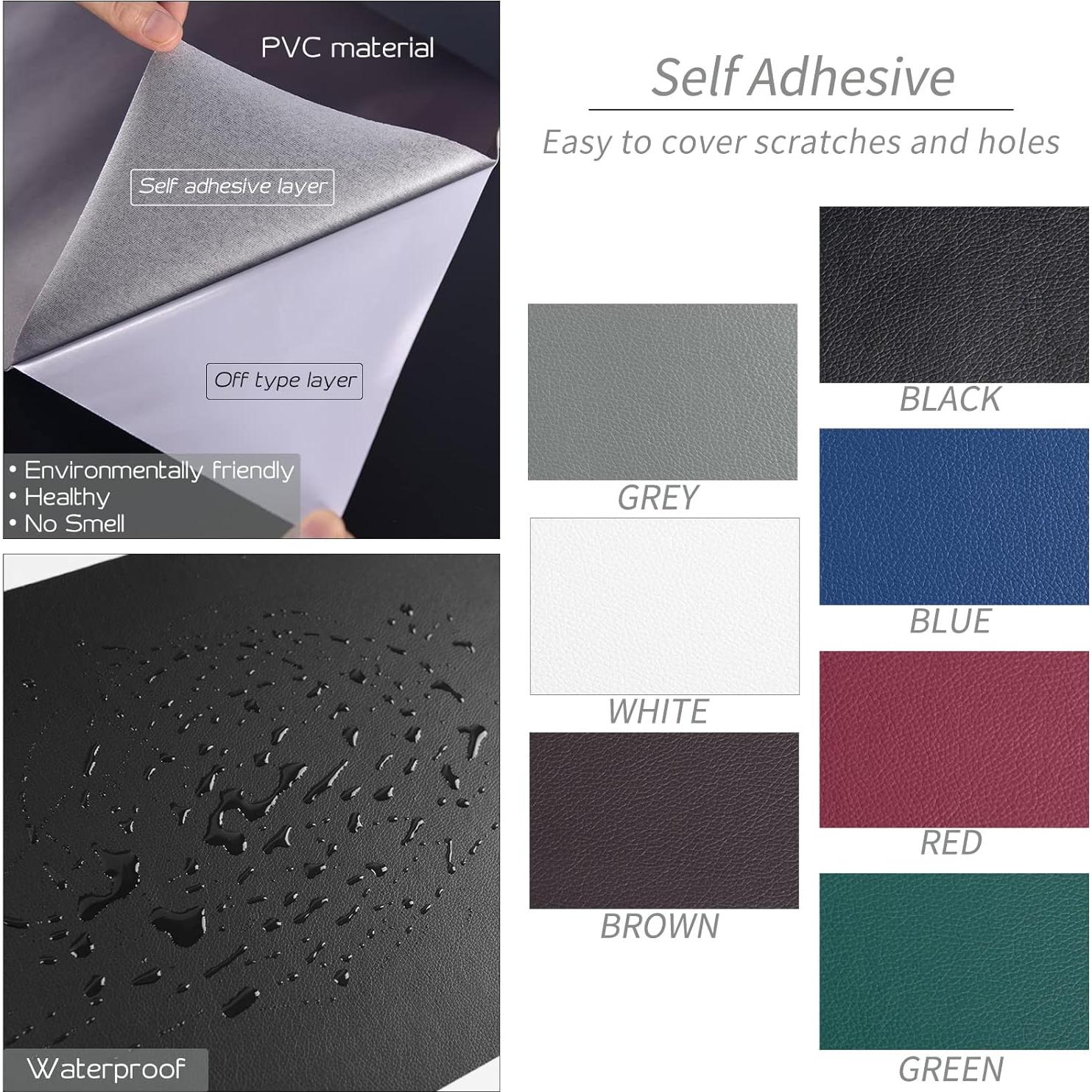 Parche de Reparación de Cuero Autoadhesivo HONGYU 43x200 cm Gris