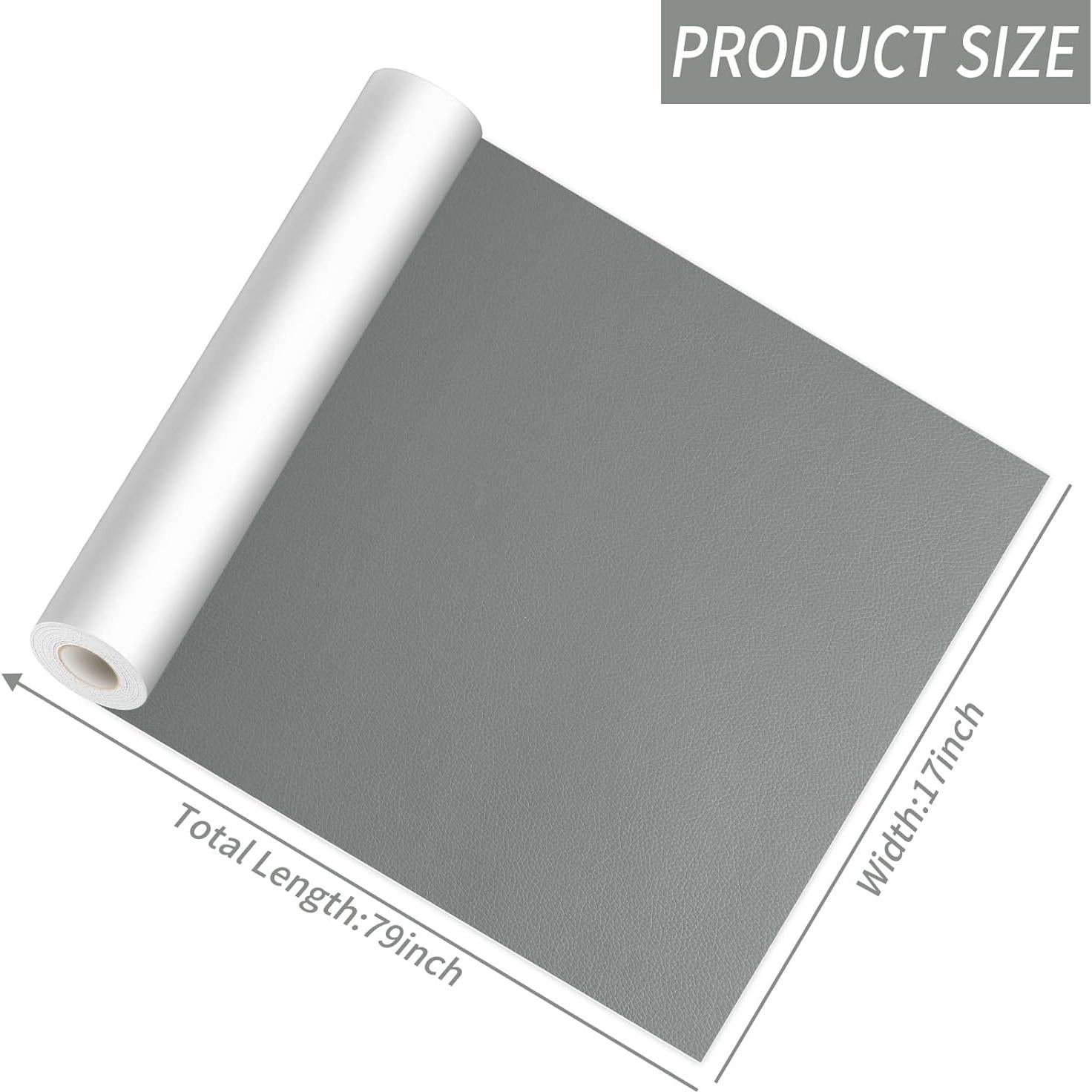 Parche de Reparación de Cuero Autoadhesivo HONGYU 43x200 cm Gris