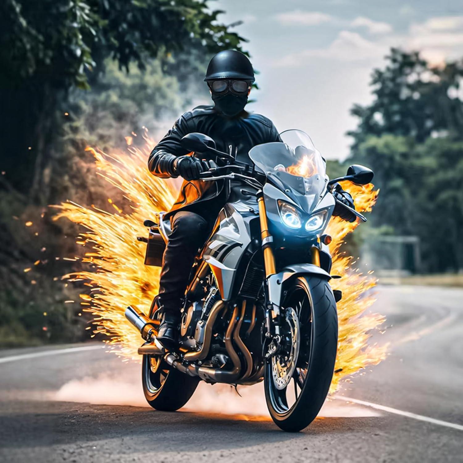 Casco de Motocicleta Medio DLPACKJ Negro Mate con Gafas