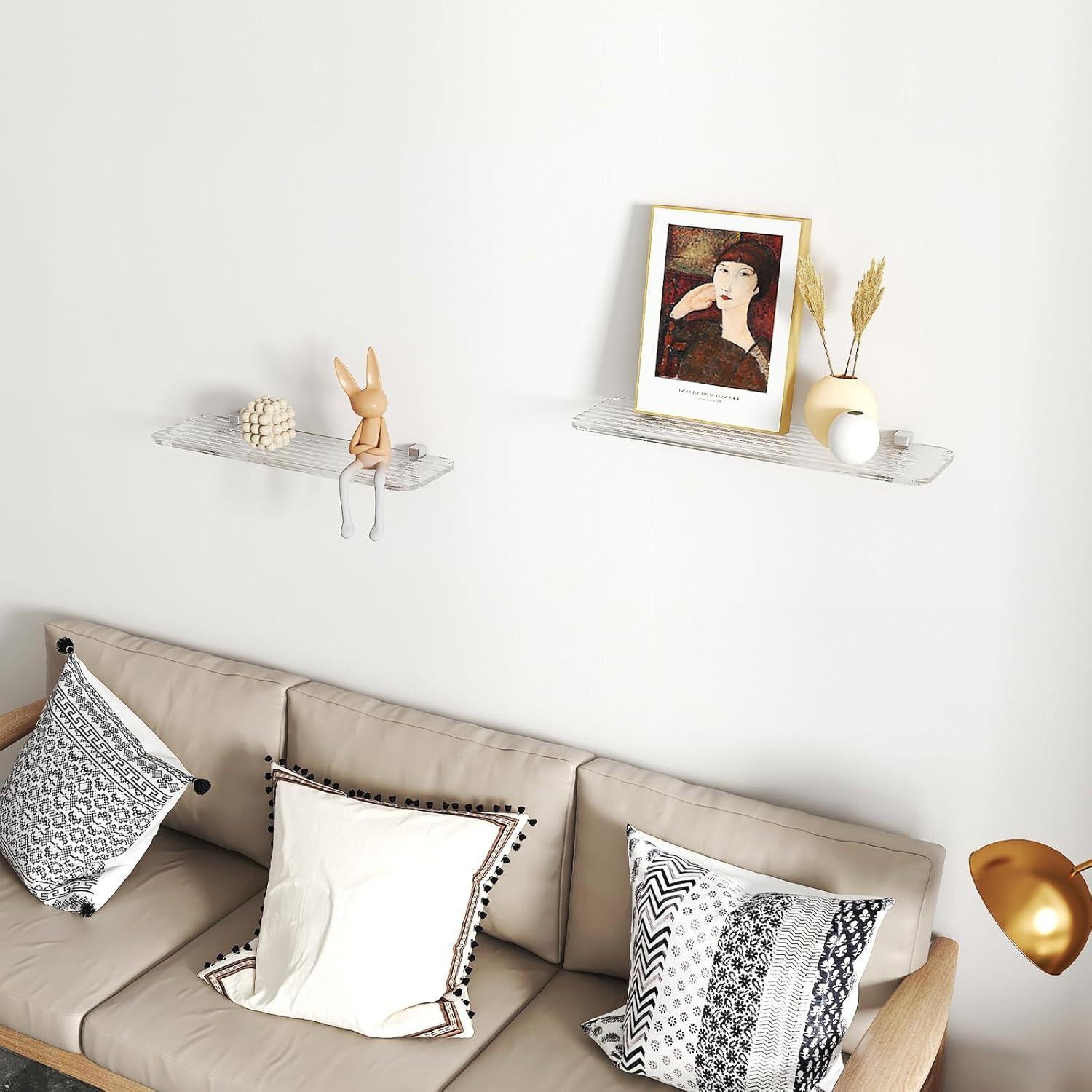 Estante Flotante Acrílico MEISHIDA 35.6x10.2 cm Juego de 2