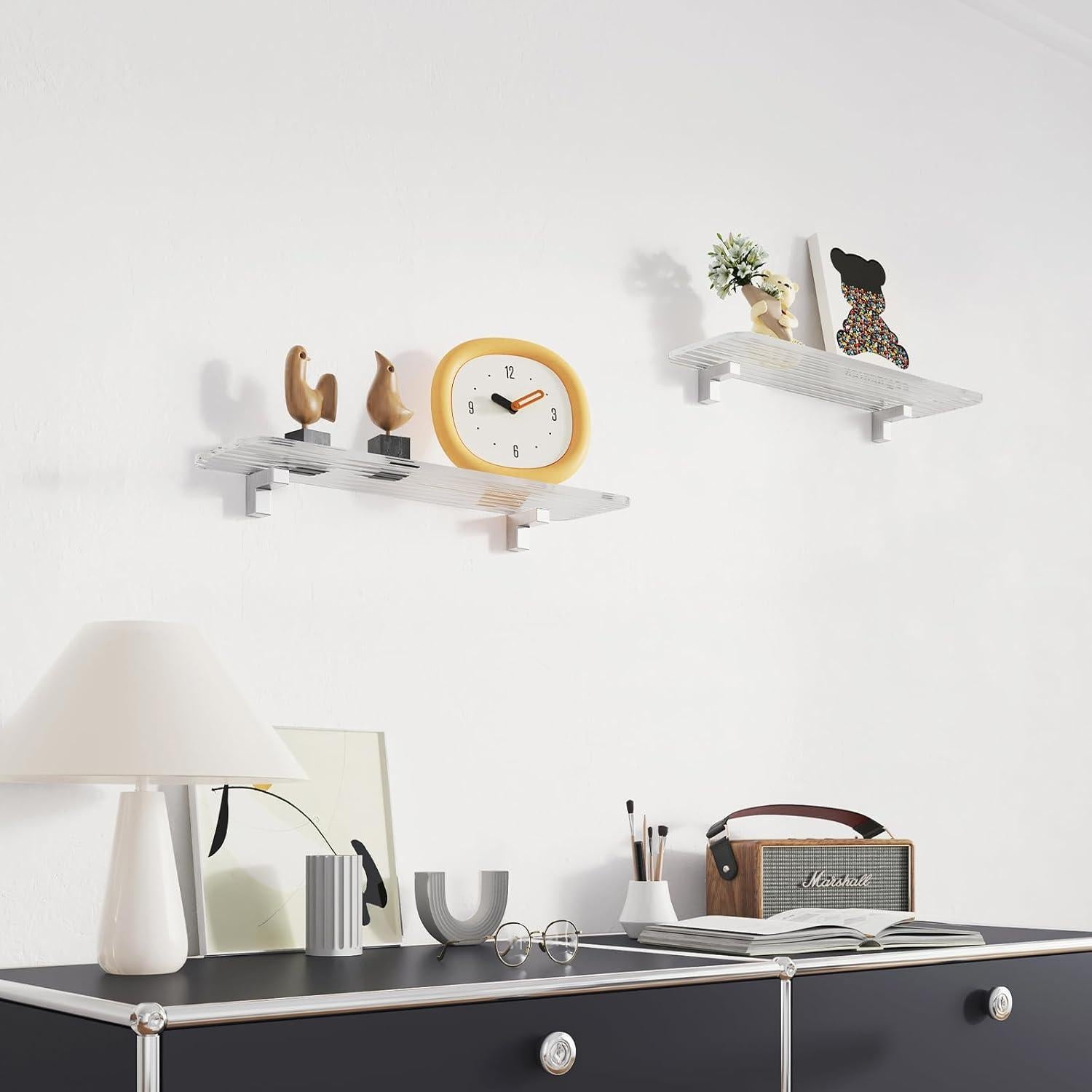 Estante Flotante Acrílico MEISHIDA 35.6x10.2 cm Juego de 2