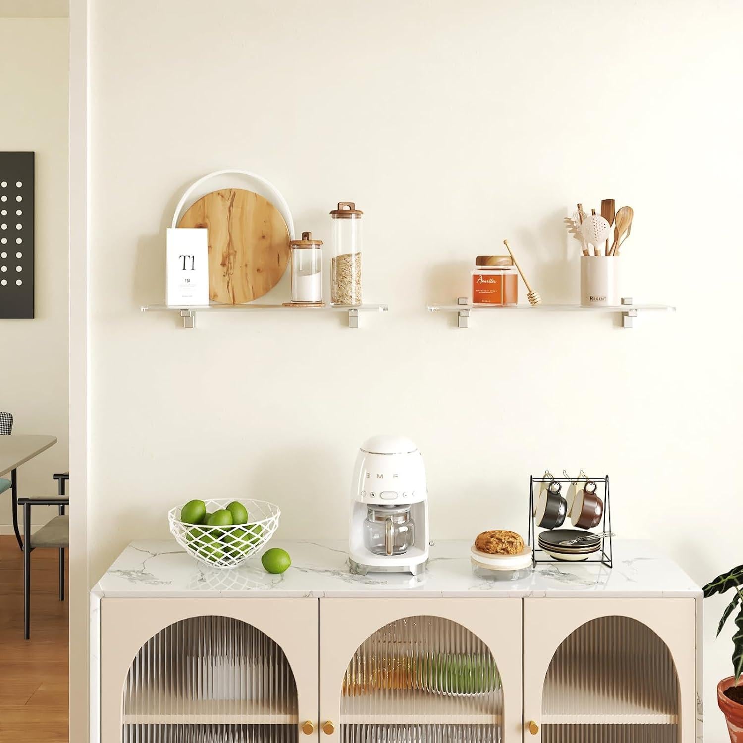 Estante Flotante Acrílico MEISHIDA 35.6x10.2 cm Juego de 2