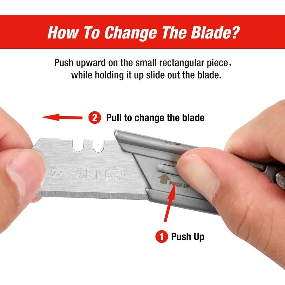 Cuchillo Utility Plegable WORKPRO Acero Inoxidable 14.5 cm