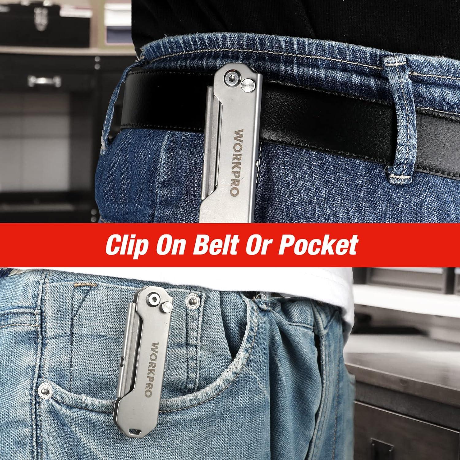 Cuchillo Utility Plegable WORKPRO Acero Inoxidable 14.5 cm