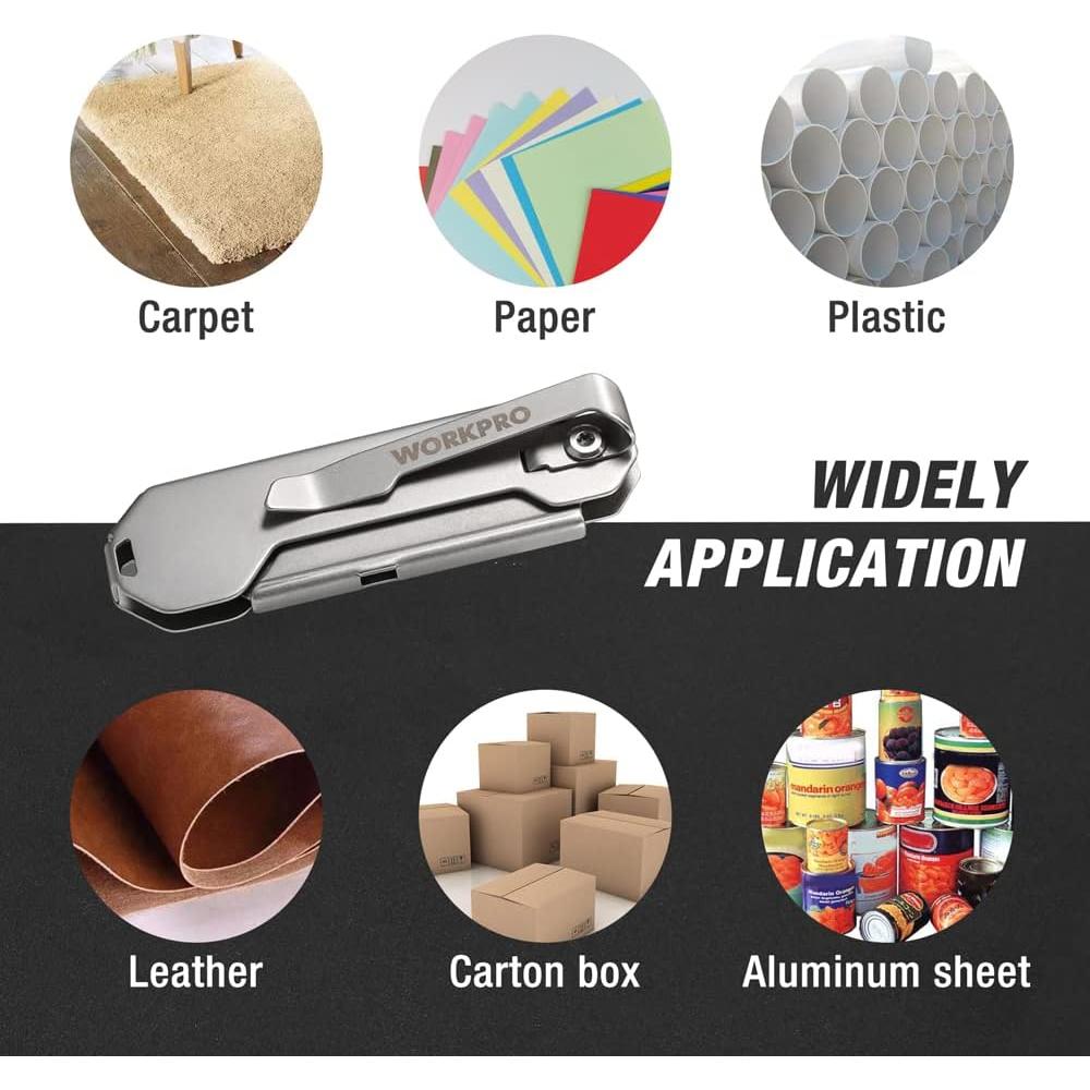 Cuchillo Utility Plegable WORKPRO Acero Inoxidable 14.5 cm