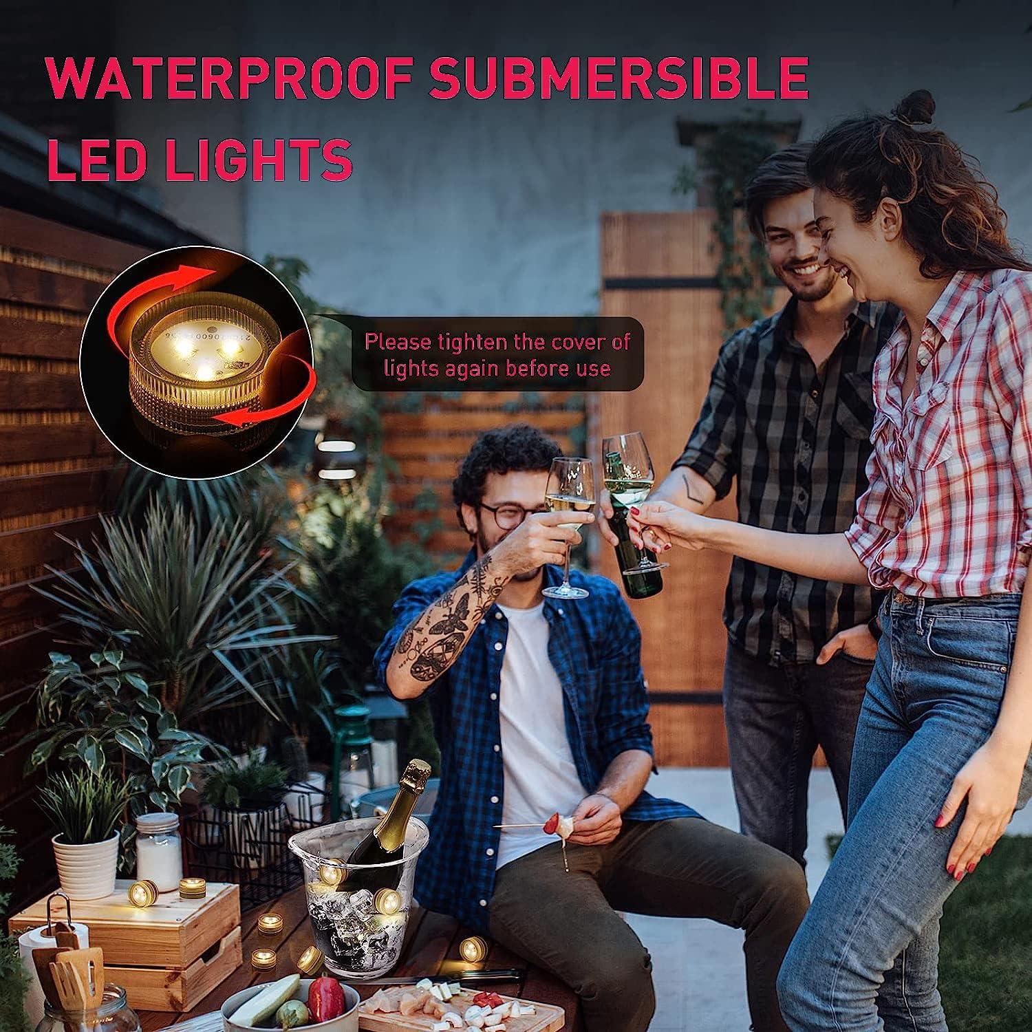 Velas LED Sumergibles Afoosoo - Paquete de 20, 3cm, Blanco Cálido